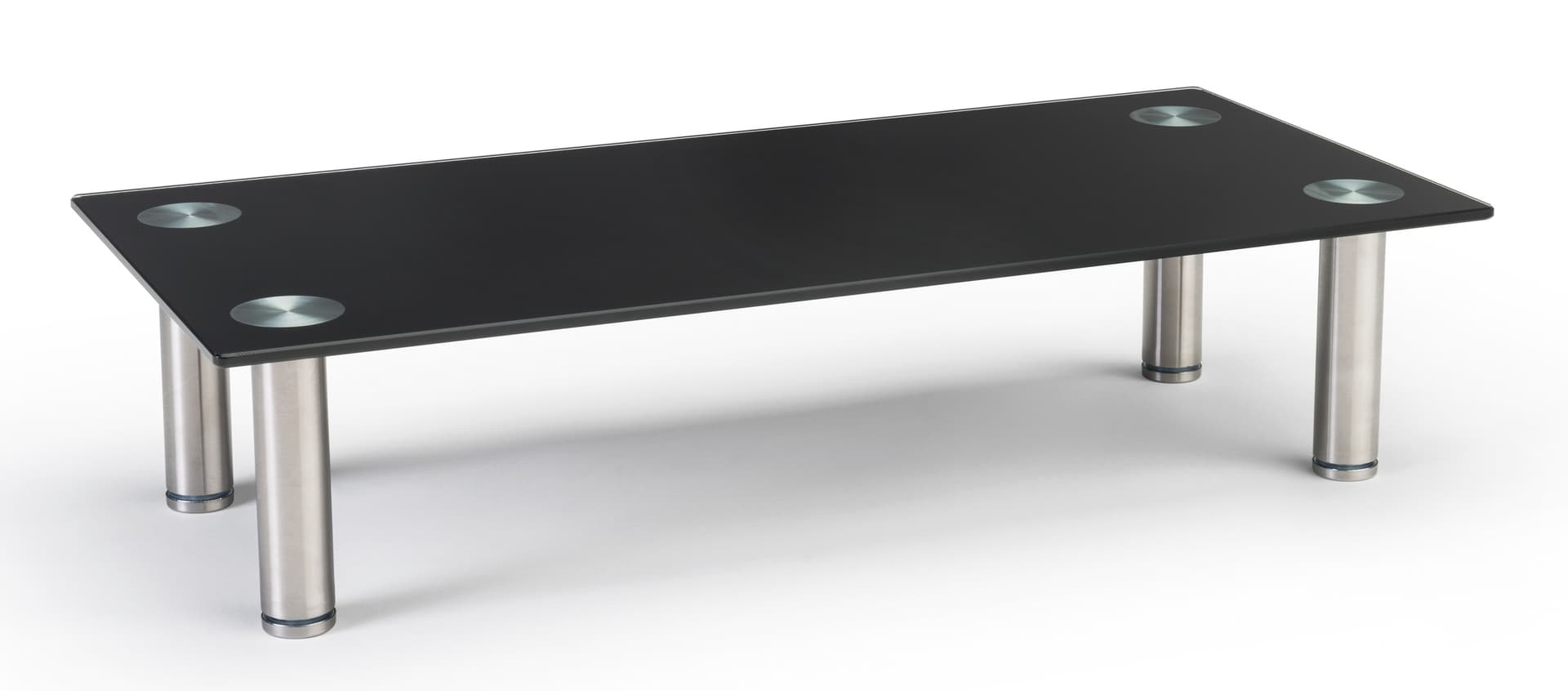 Contemporary black glass desk riser