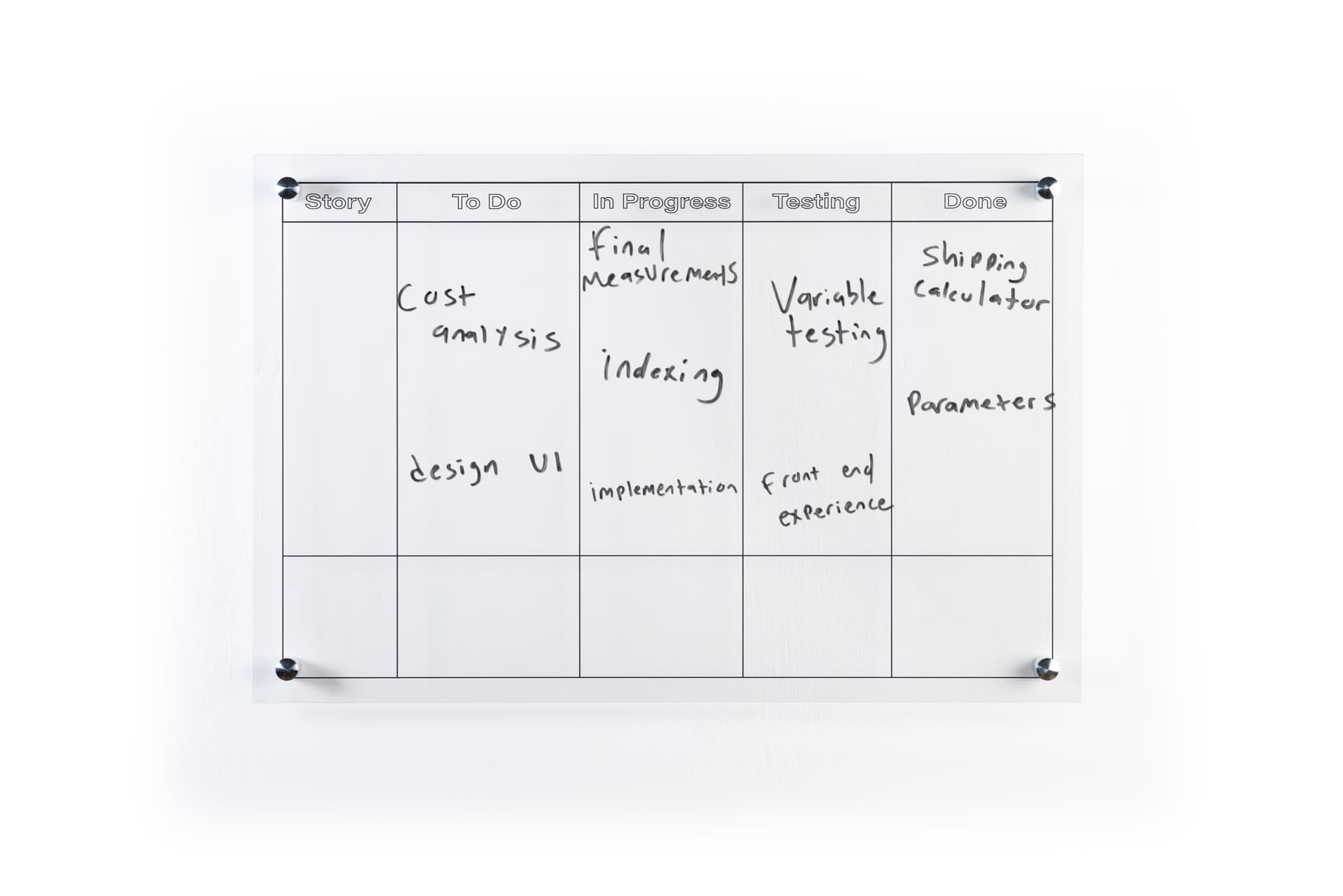 Custom printed dry erase board with second surface graphics