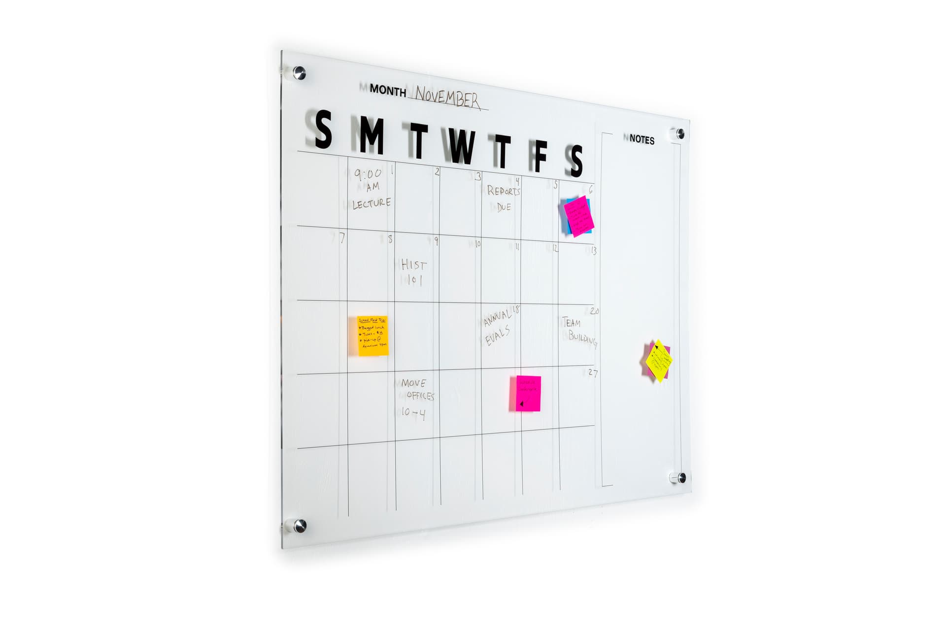 Dry erase marker board calendar day planner