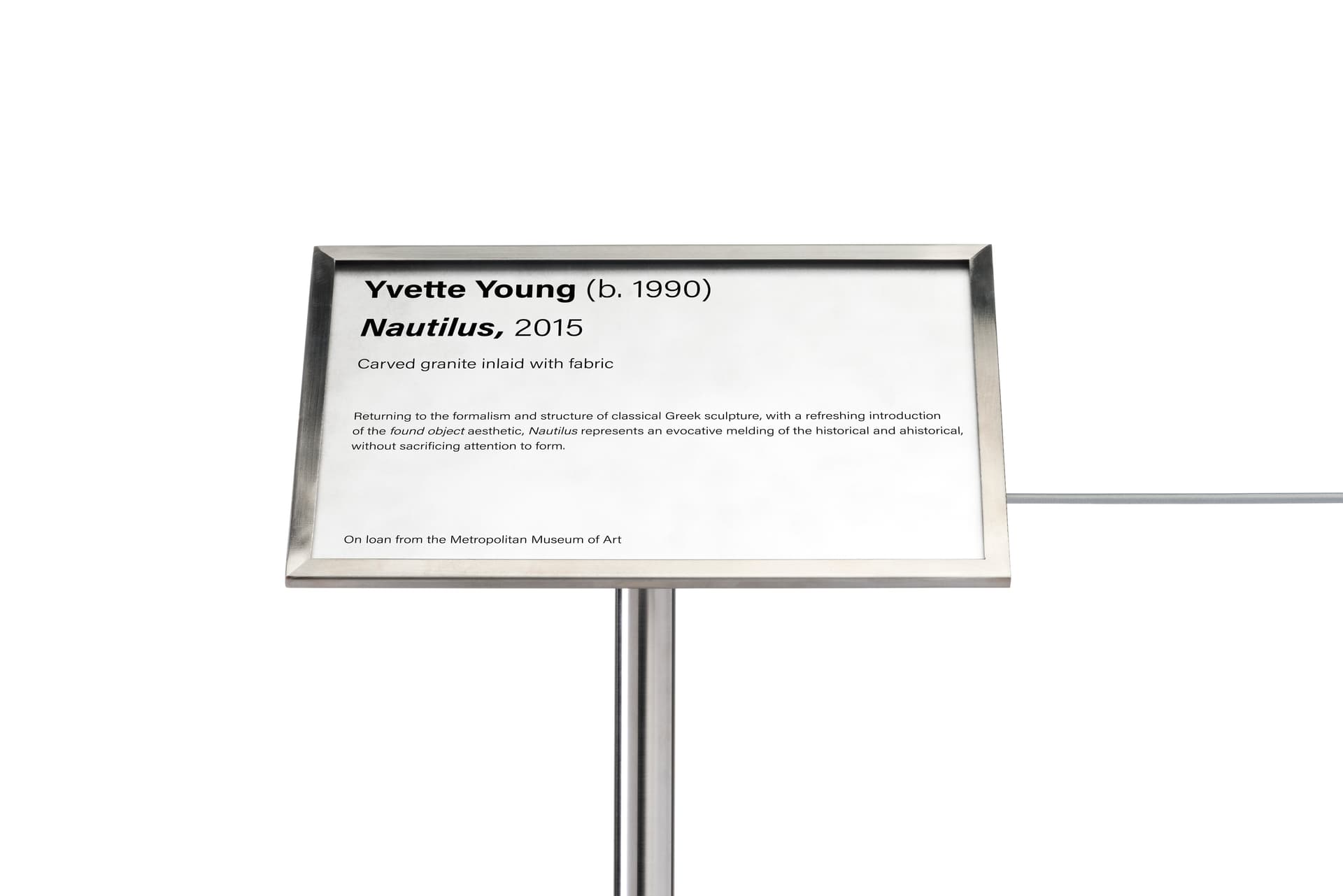 Museum Barrier 45-Degree Sign Plate | 7 x 11 Silver Frame | Displays2Go