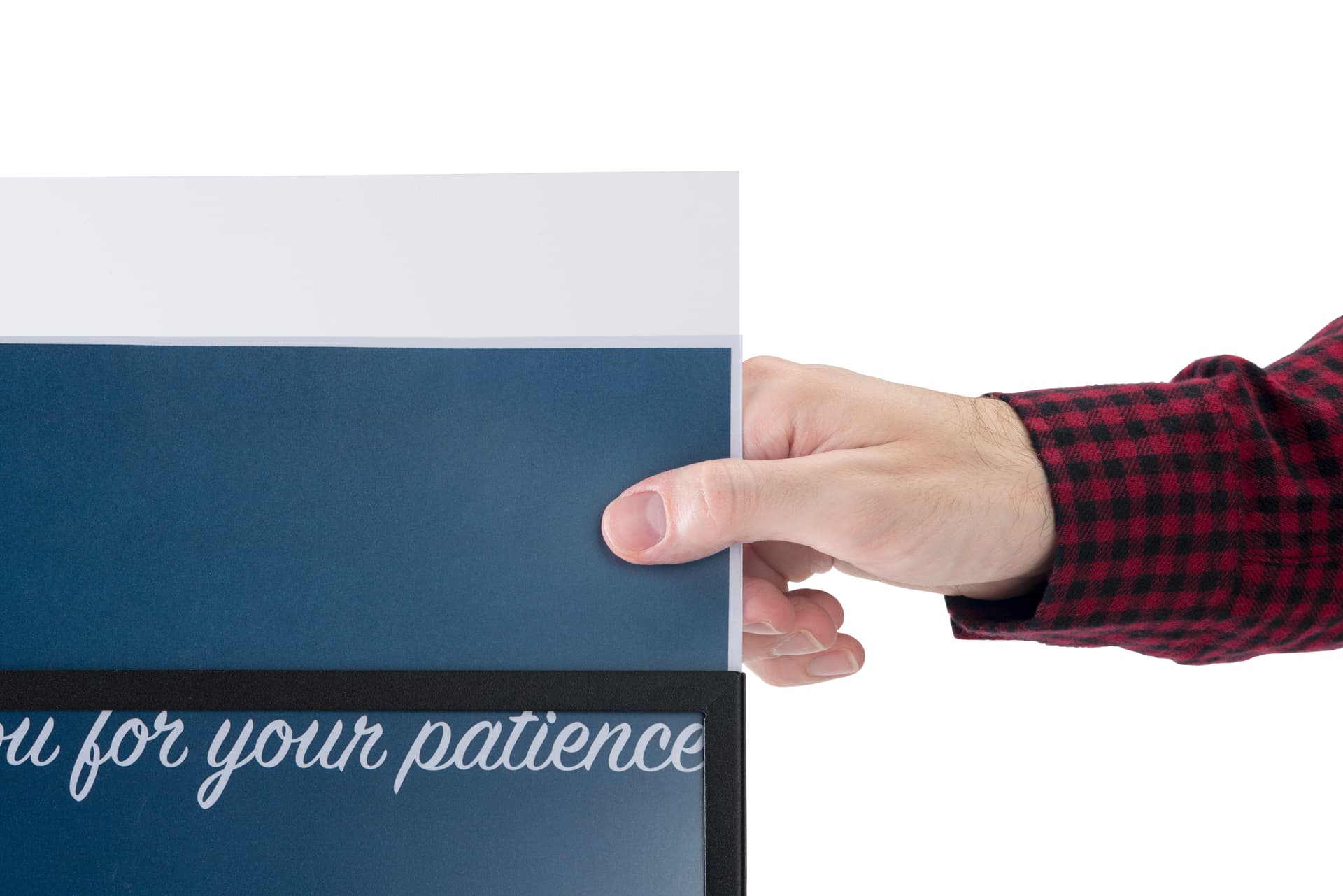 Stanchion label frame supports two-sided messaging