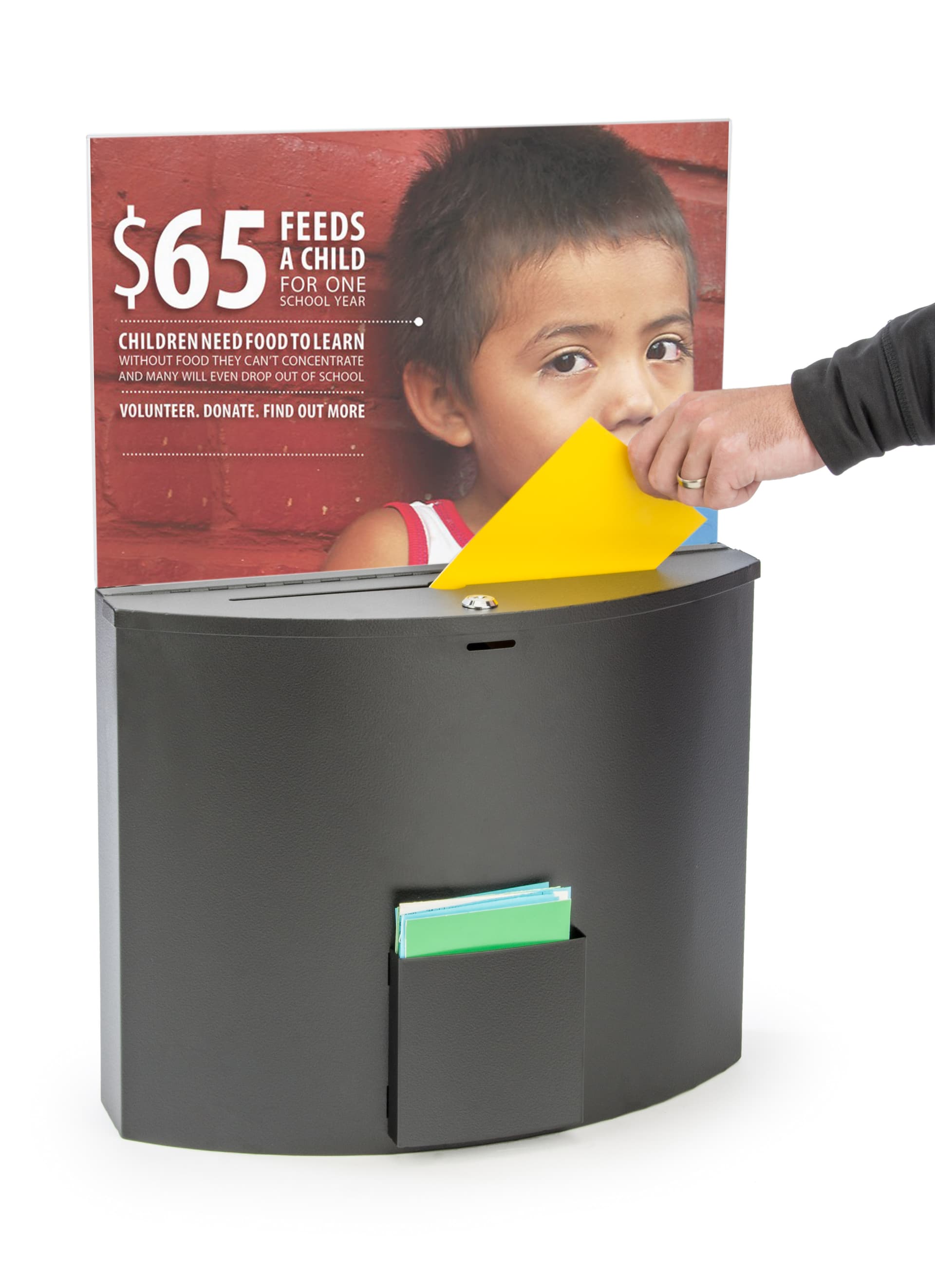 Curved Ballot Box with 11” x 17” Sign Holder