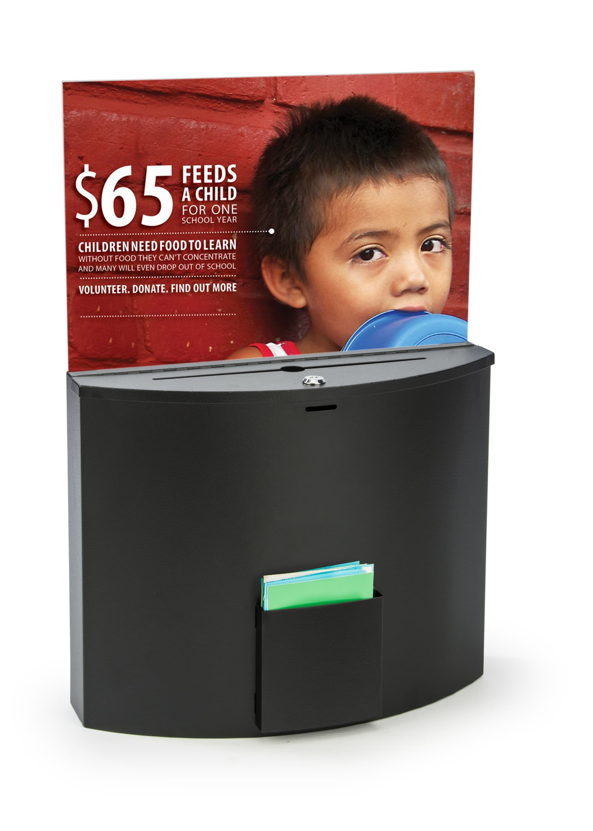 Curved Ballot Box with 11” x 17” Sign Holder