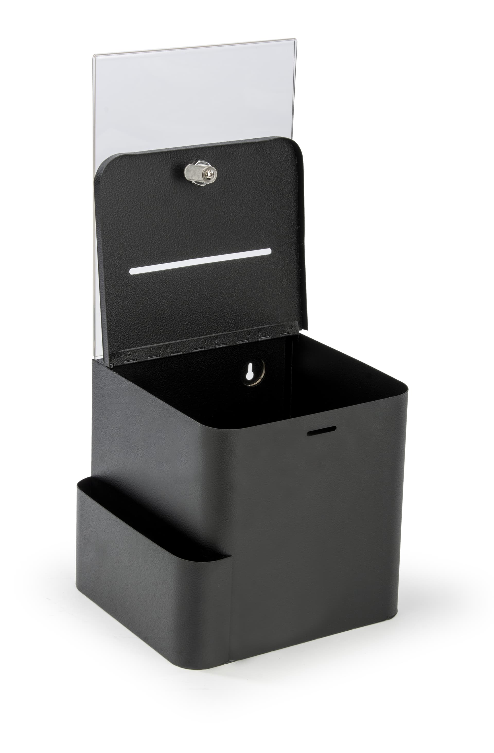 Black Ballot Box with Sign Holder