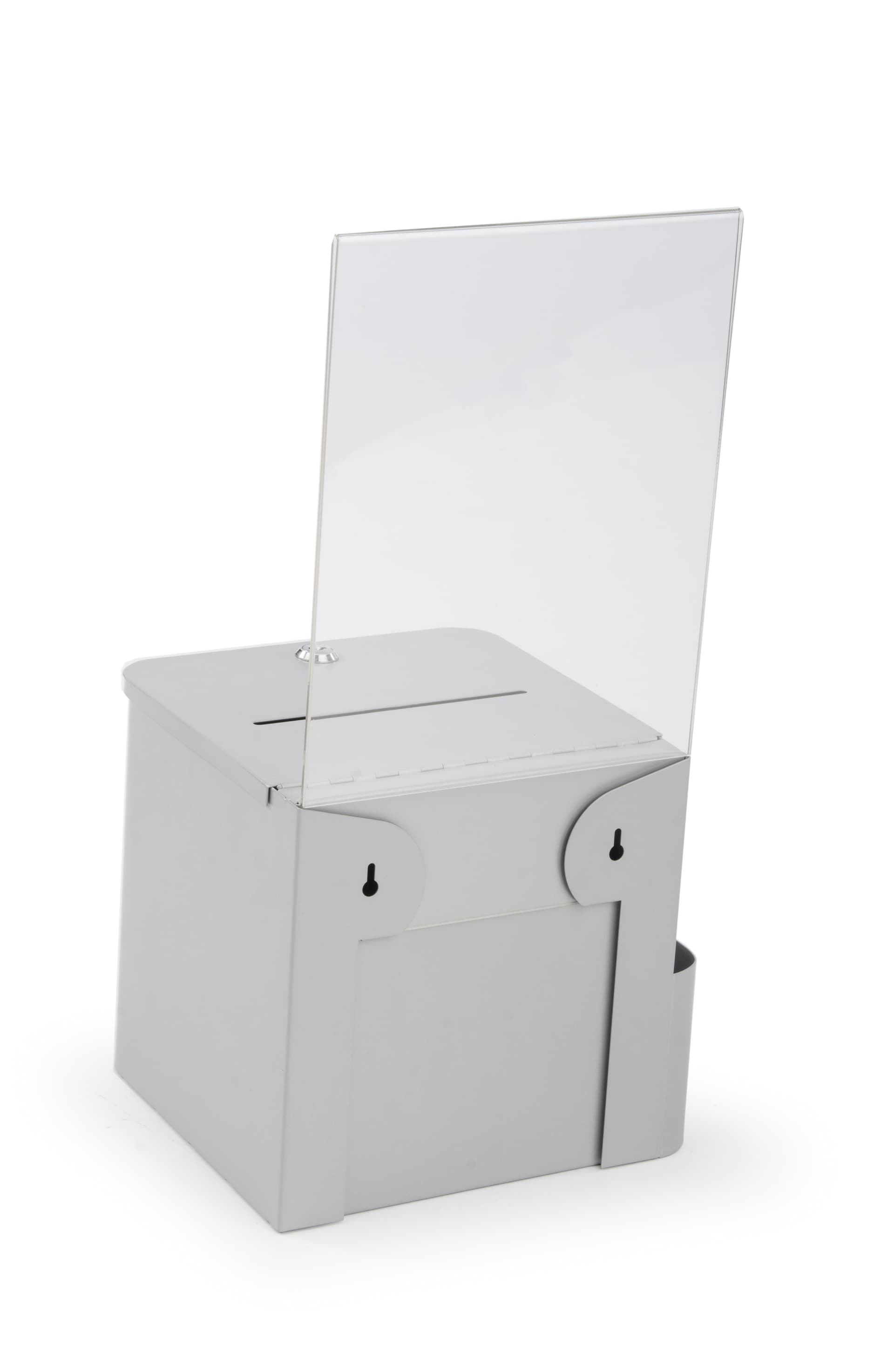 Silver Ballot Box with Sign Holder