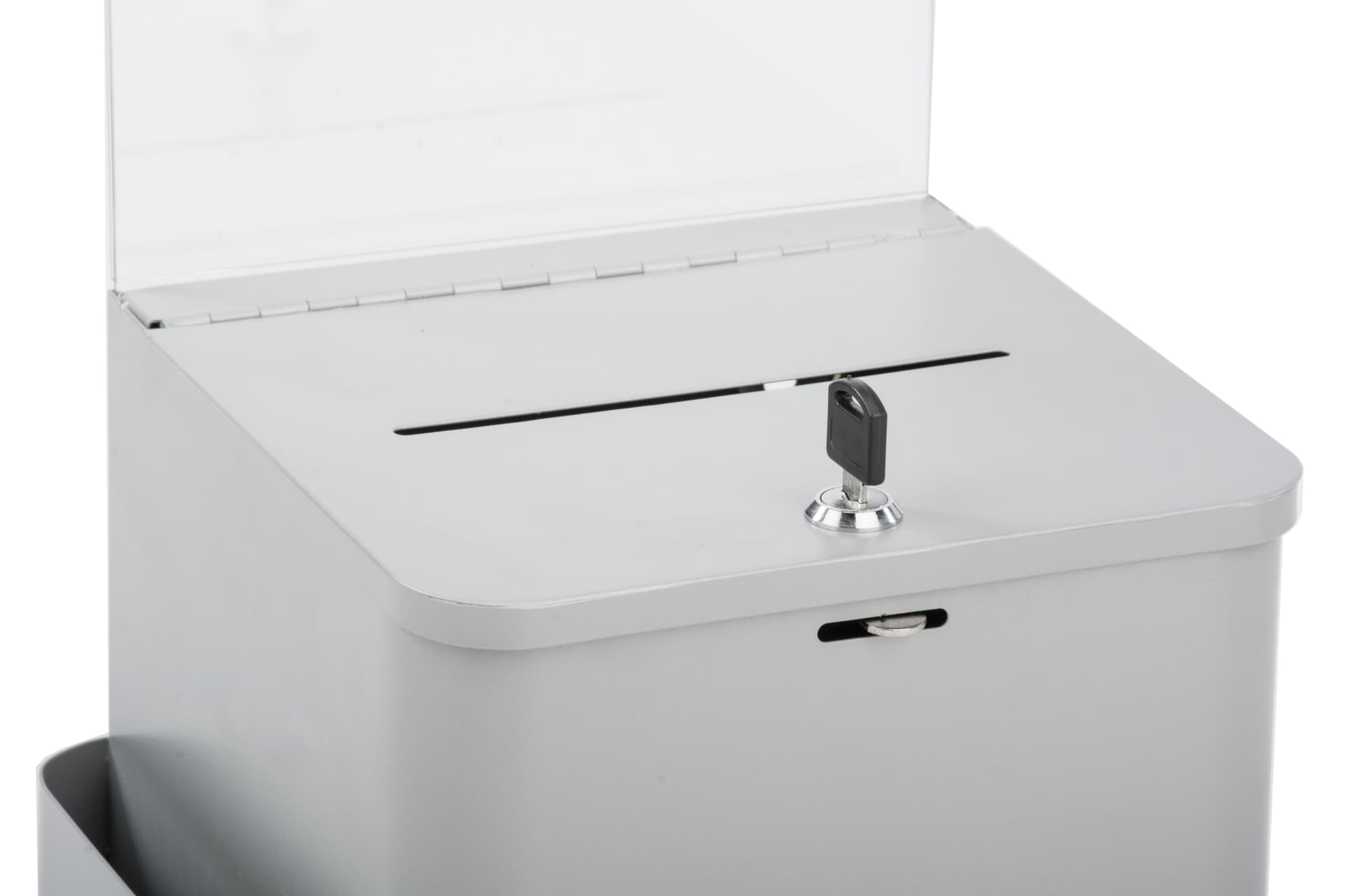 Silver Ballot Box with Sign Holder