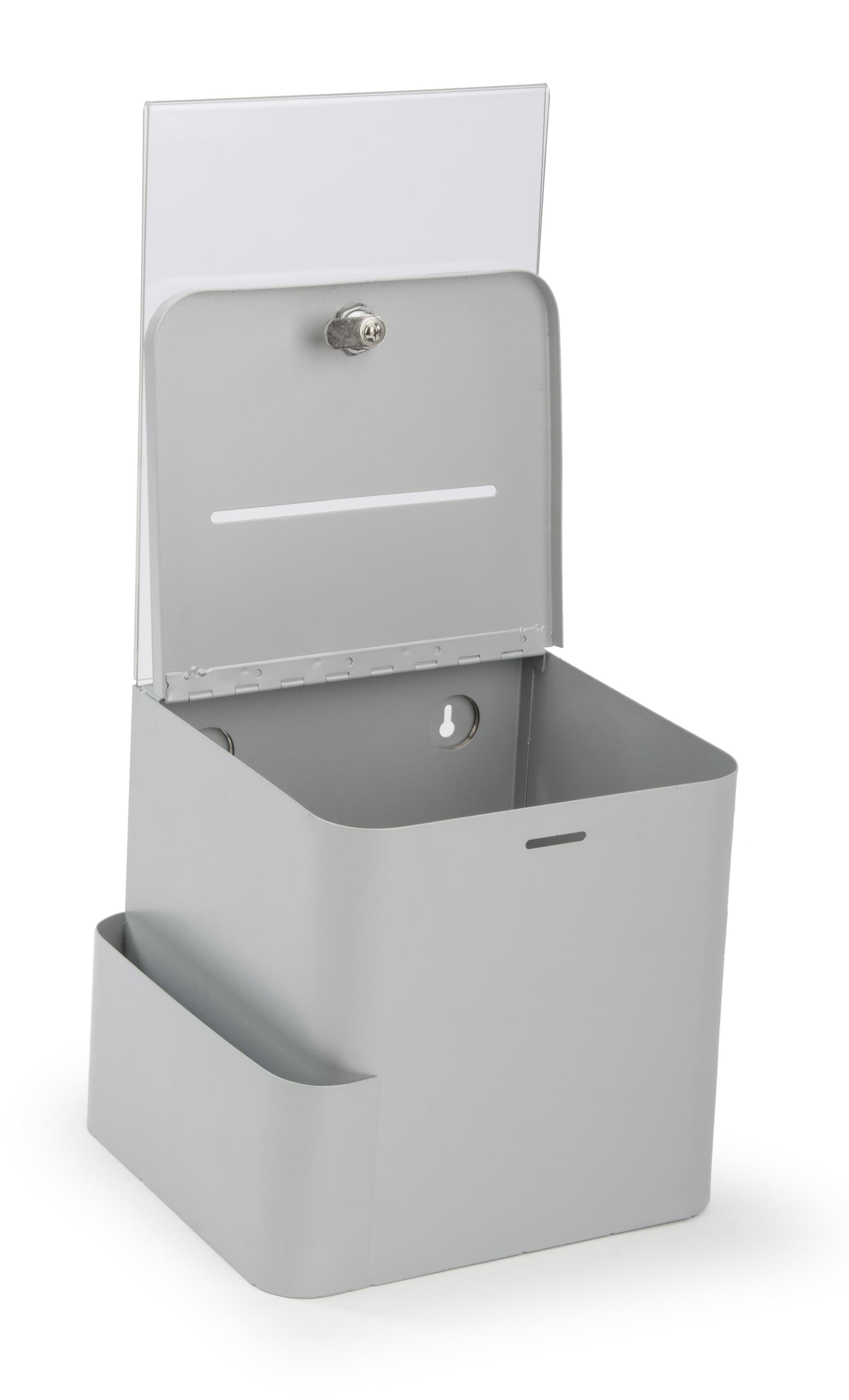 Silver Ballot Box with Sign Holder