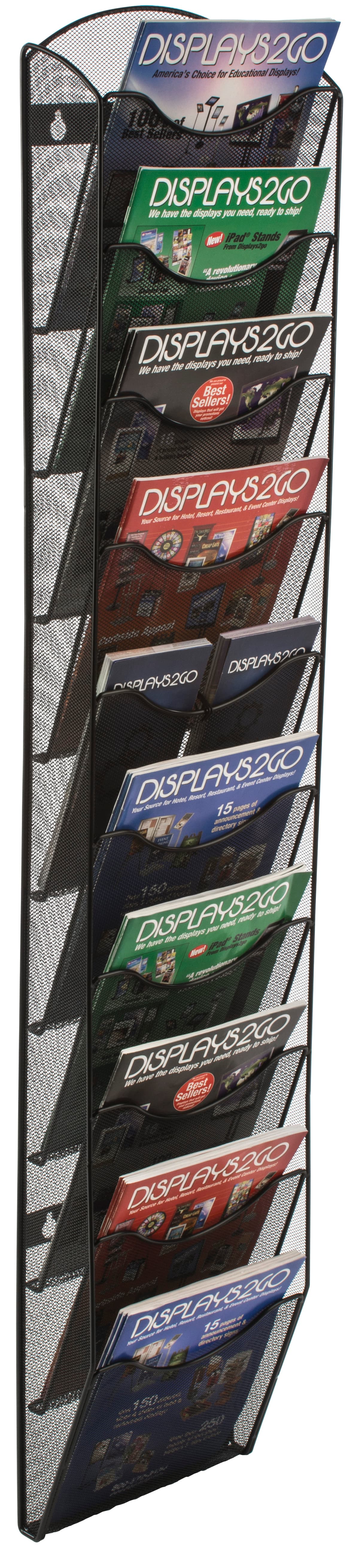 Mesh Wall Magazine Rack w/ Dividers