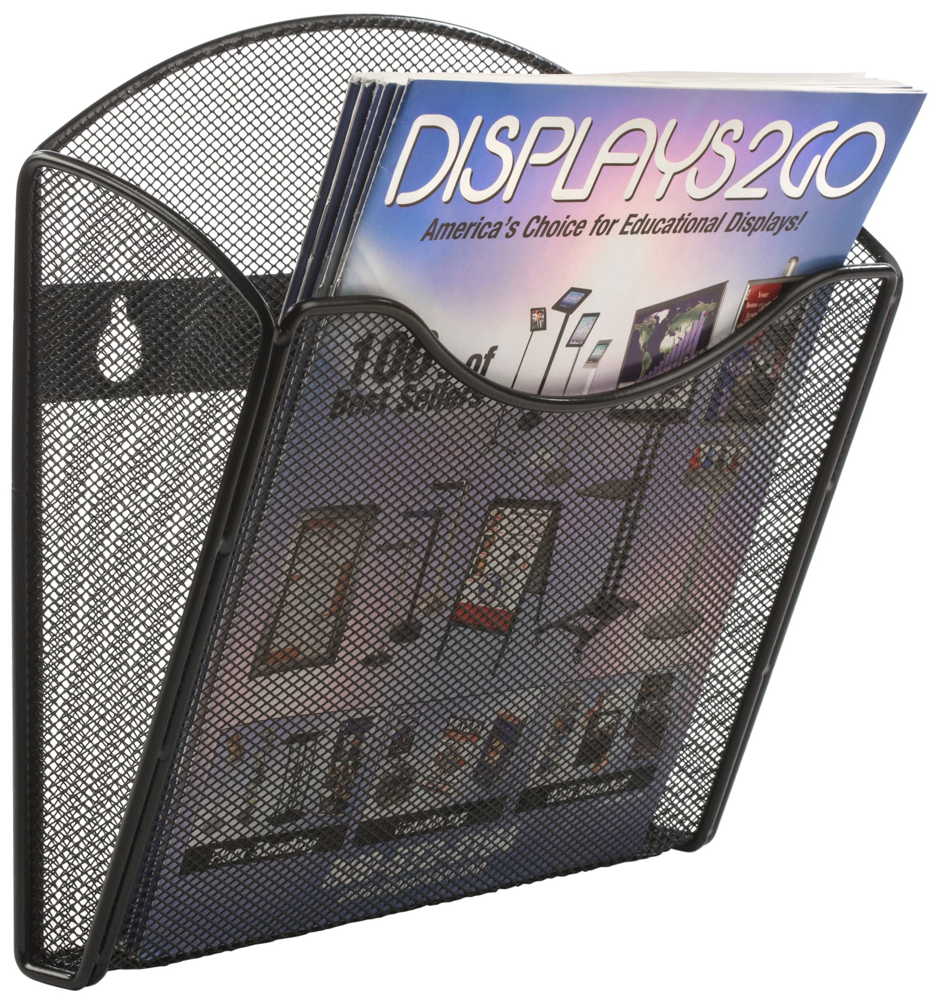 Mesh Brochure Holder for Wall w/ Dividers