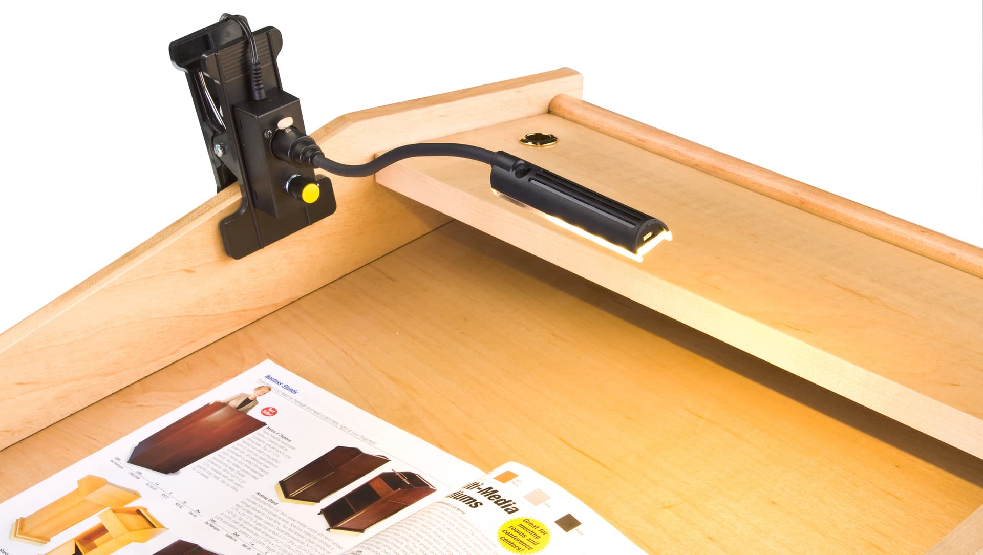Clamping podium light