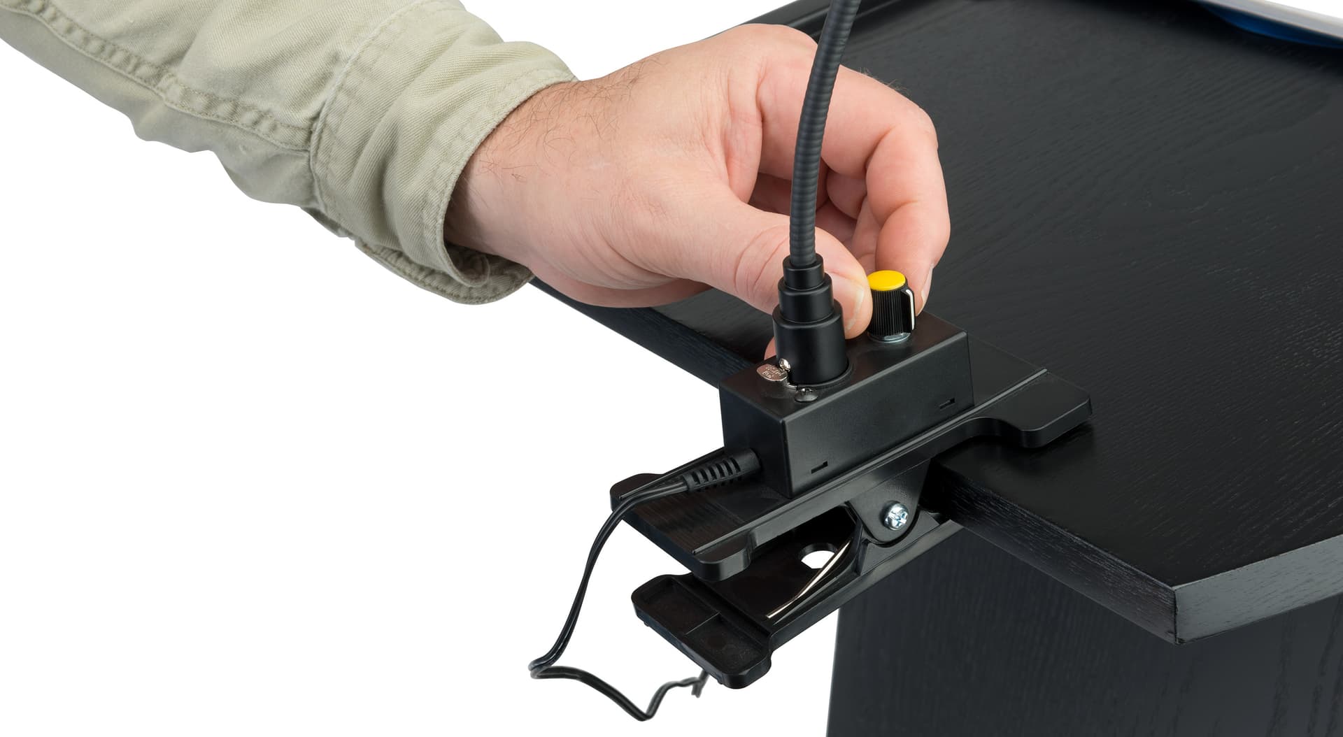 Podium light with adjustable knob