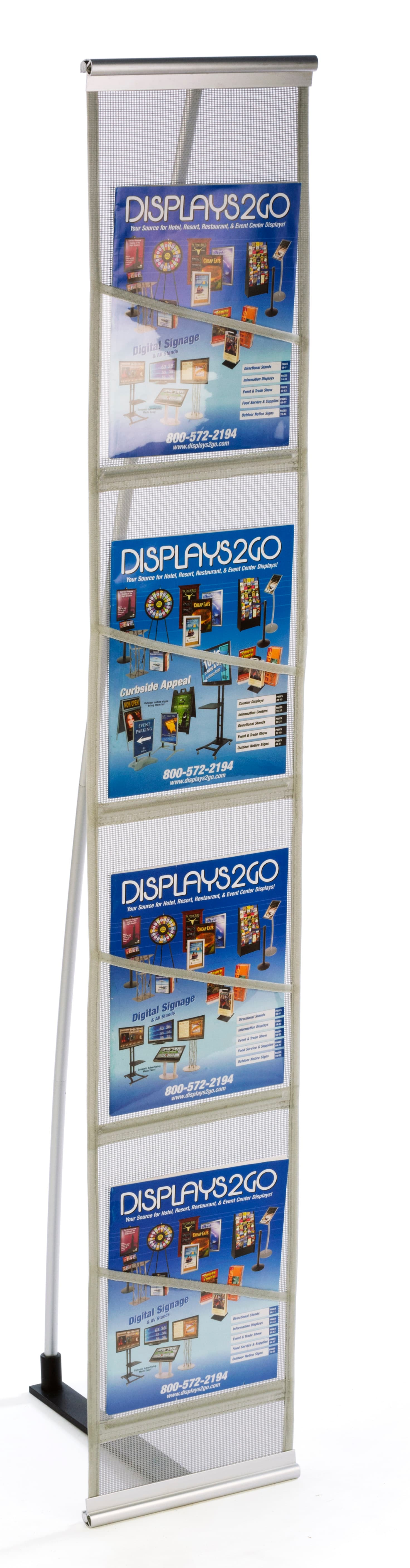 Pop Up Magazine Stand Includes 4 8.5" x 11" Pockets