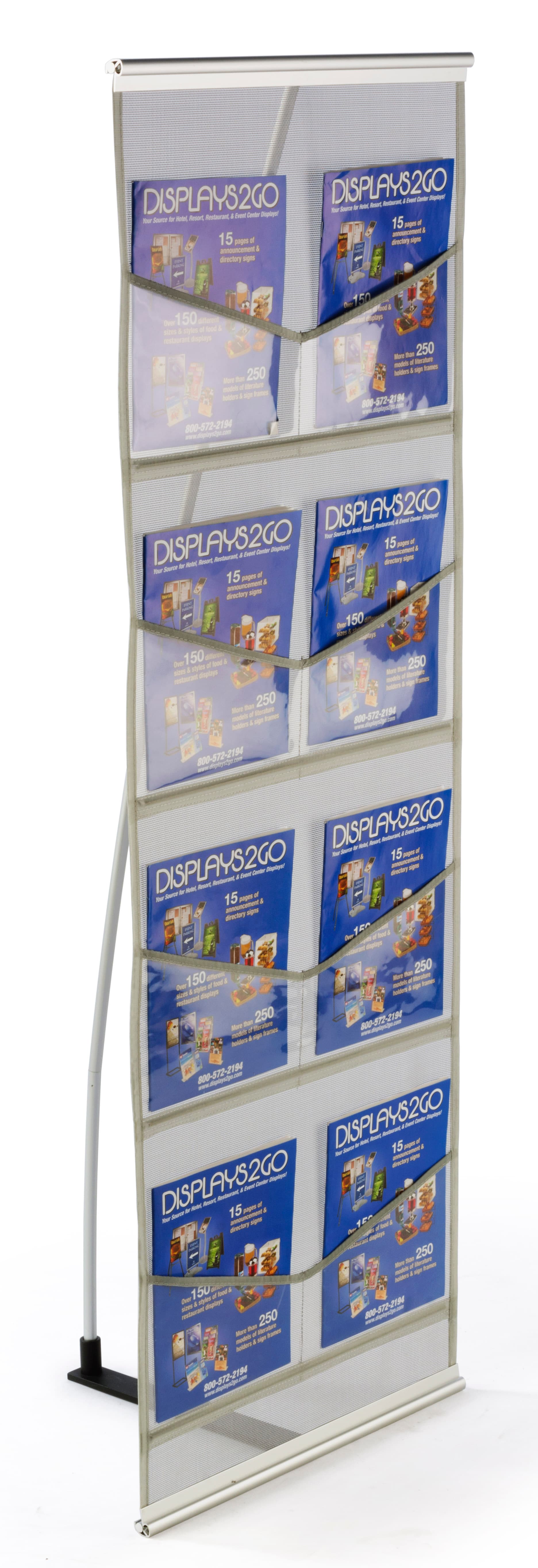 Pop Up Magazine Display with 8 Clear Pockets