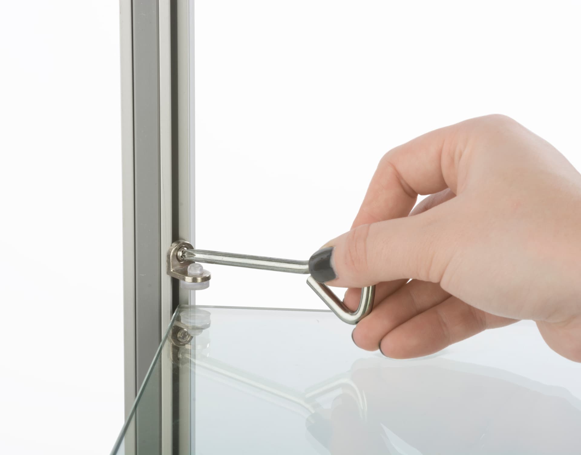 Height Adjustable Glass Tower Shelves