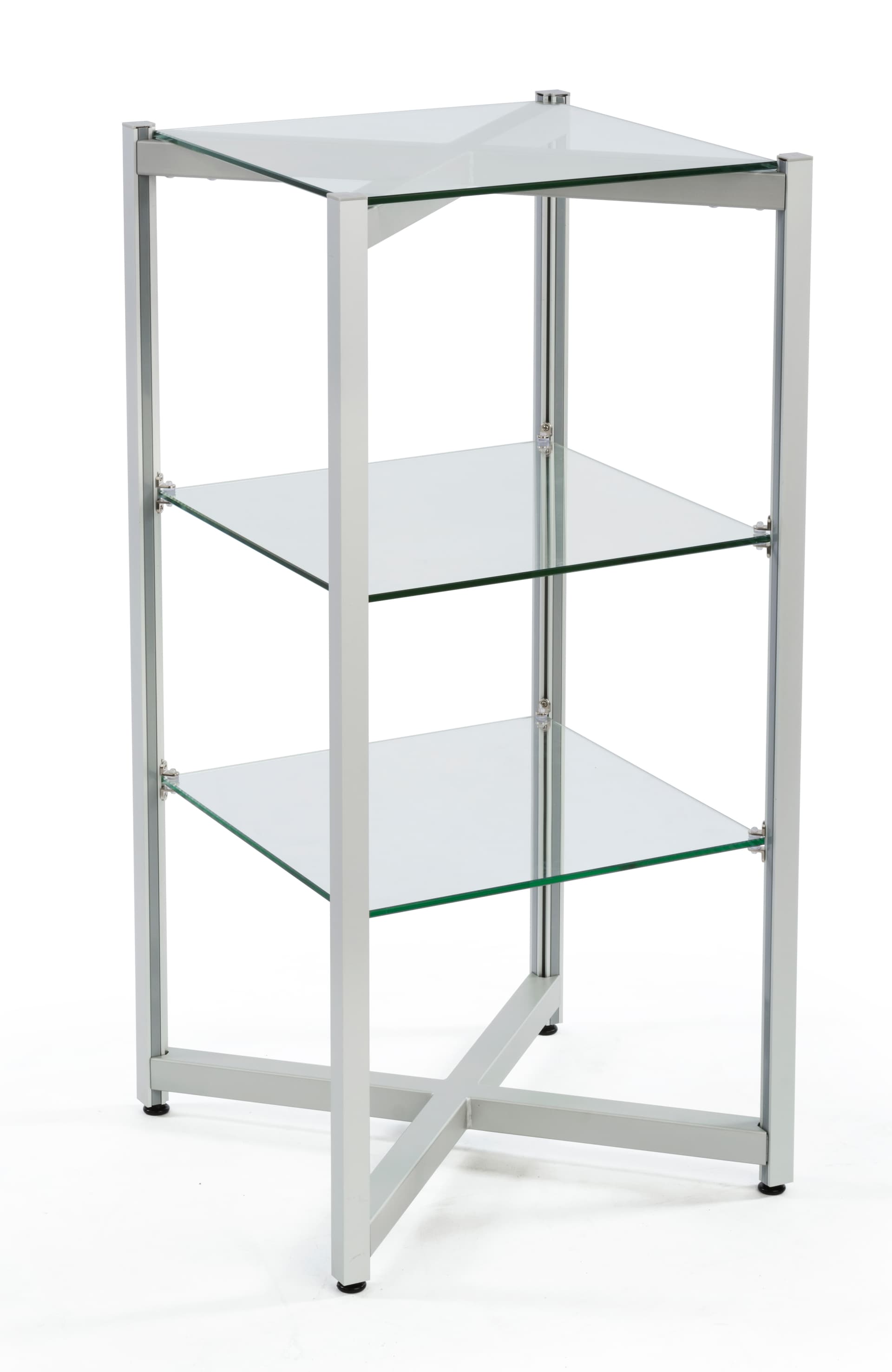 Retail Tiered Glass Shelving Display