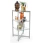 Tiered Shelving Displays with 3 Height Adjustable Glass Shelves – Silver
