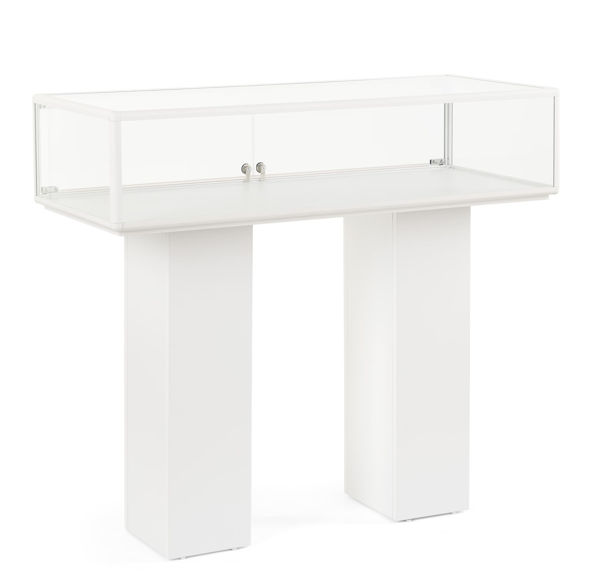 Table display case with tempered glass