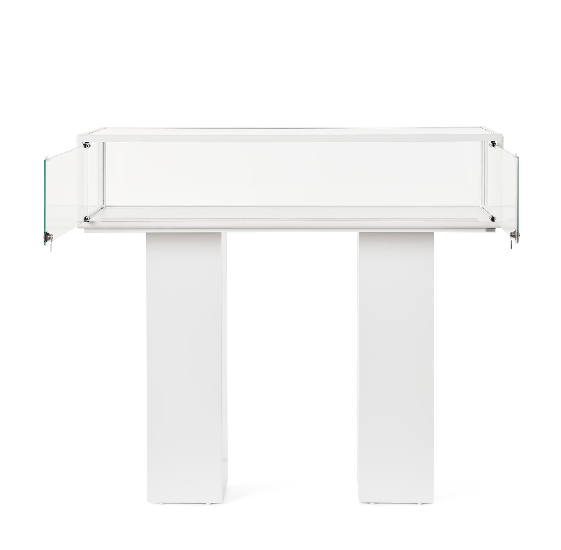 Table display case with locking display area