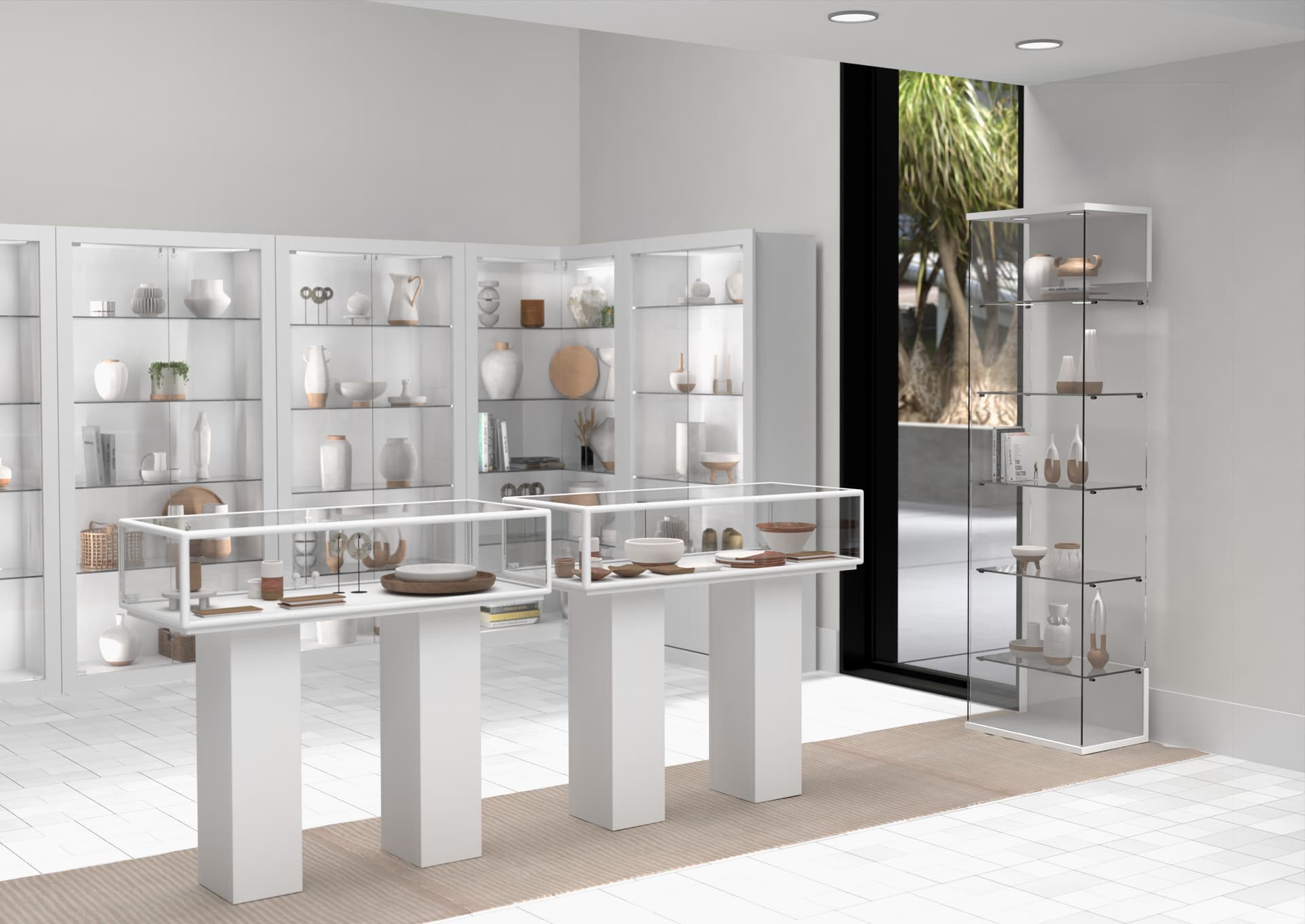 Table display case paired with other items in our Opulent collection