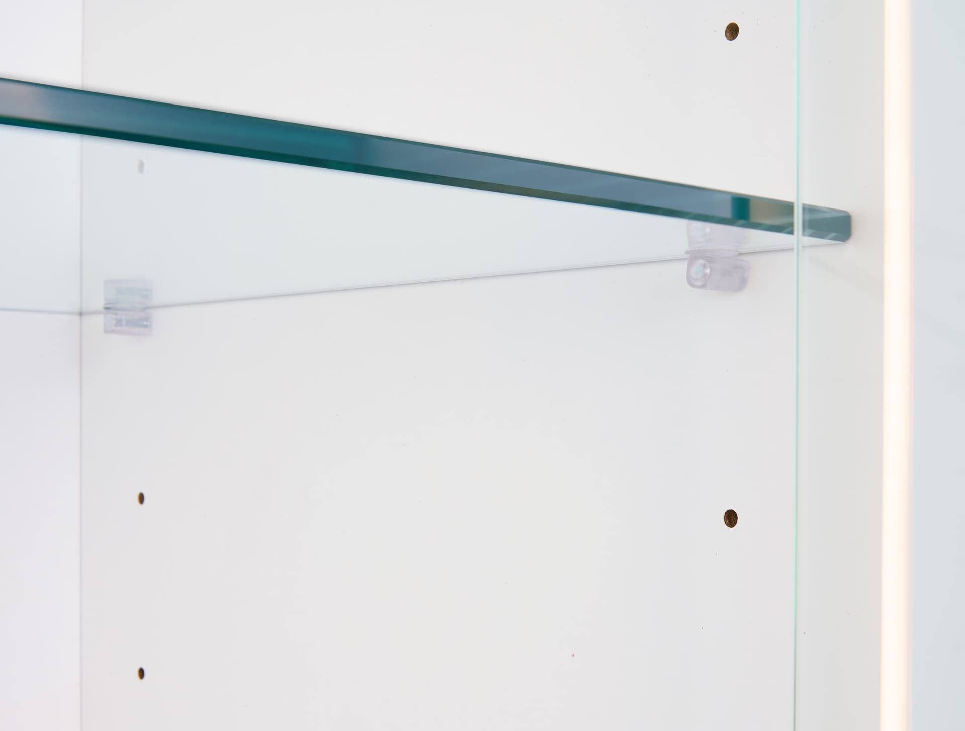 White display cabinet with glass doors and adjustable tempered glass shelves