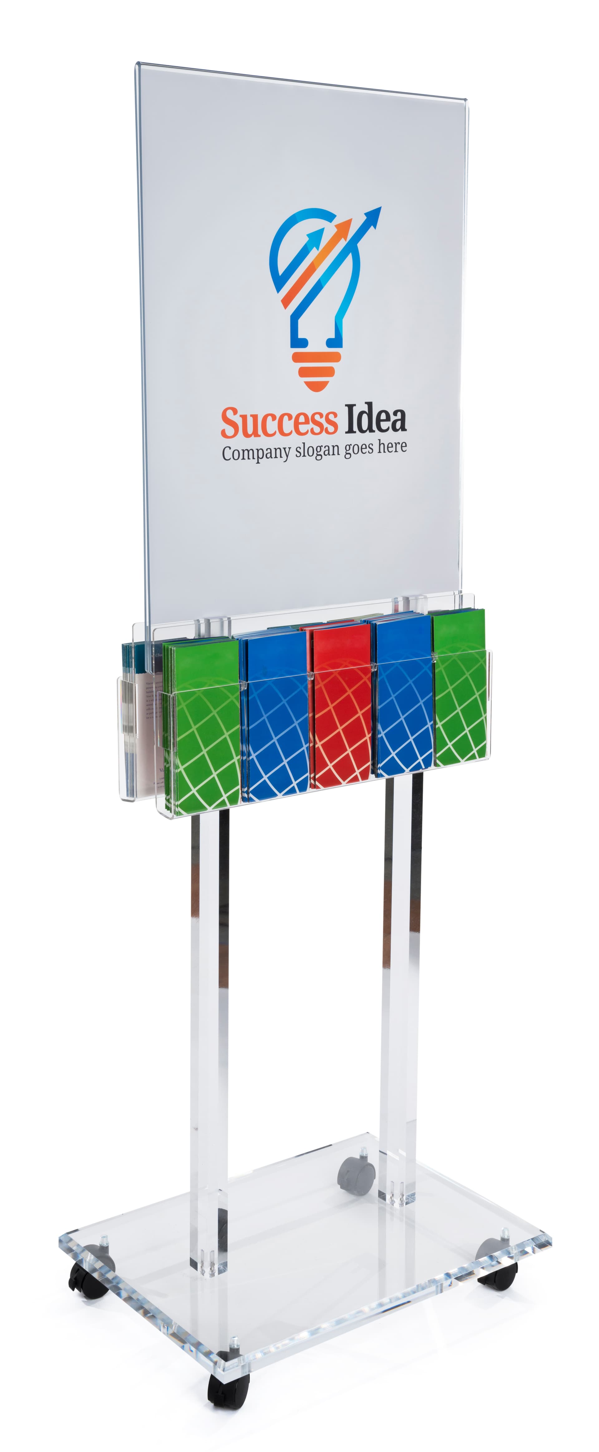 Display Stand w/ Caster Wheels; 5 Pockets On Each Side