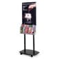 22" x 28" Floor Standing Sign Holder w/ Literature Pockets, Wheels - Black