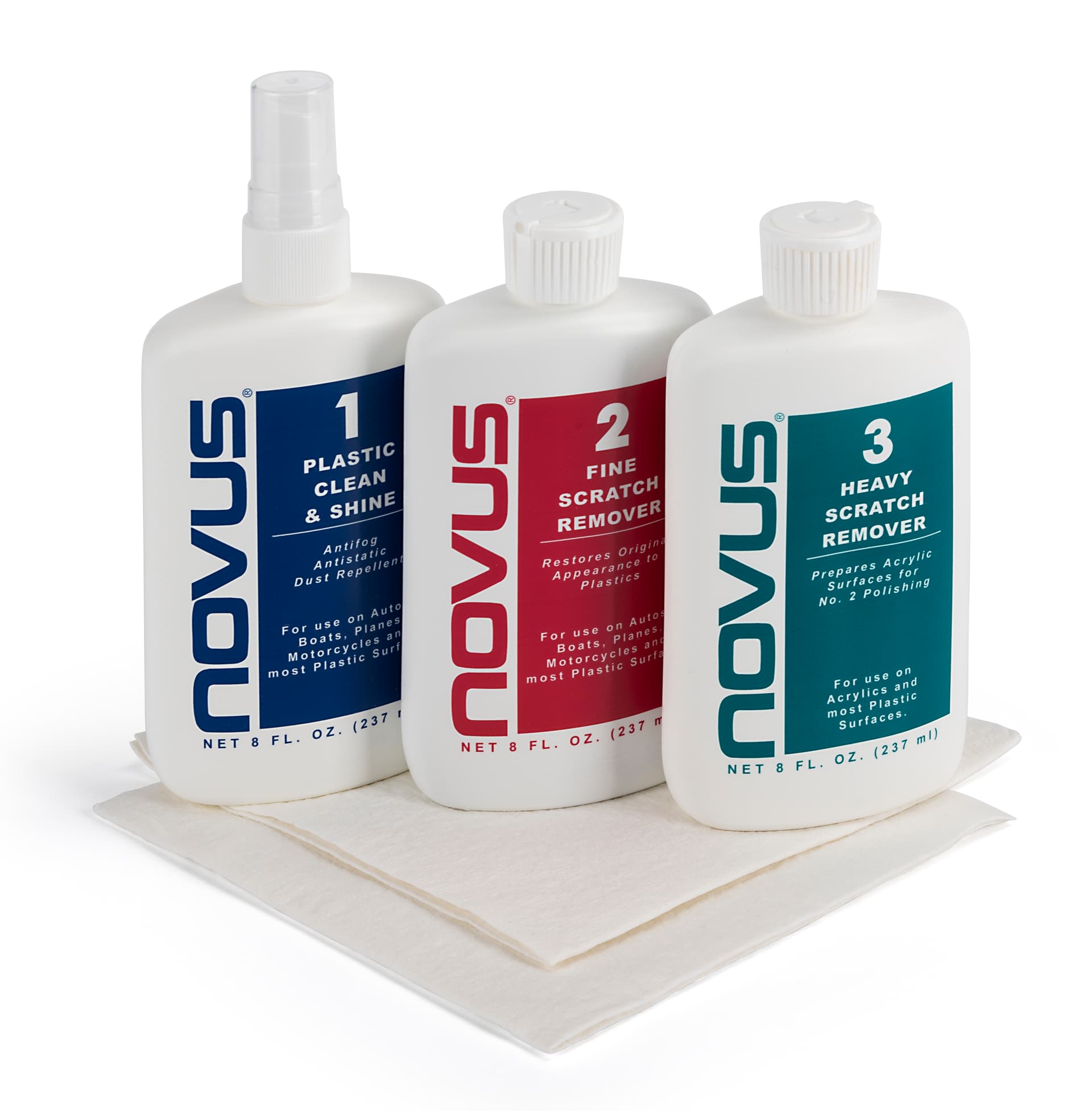 NOVUS complete plastic polish kit with effective cleaning properties to rejuvenate your items