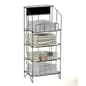 4-Tiered Wire Newspaper Rack for Floor, with Separate Header - Black