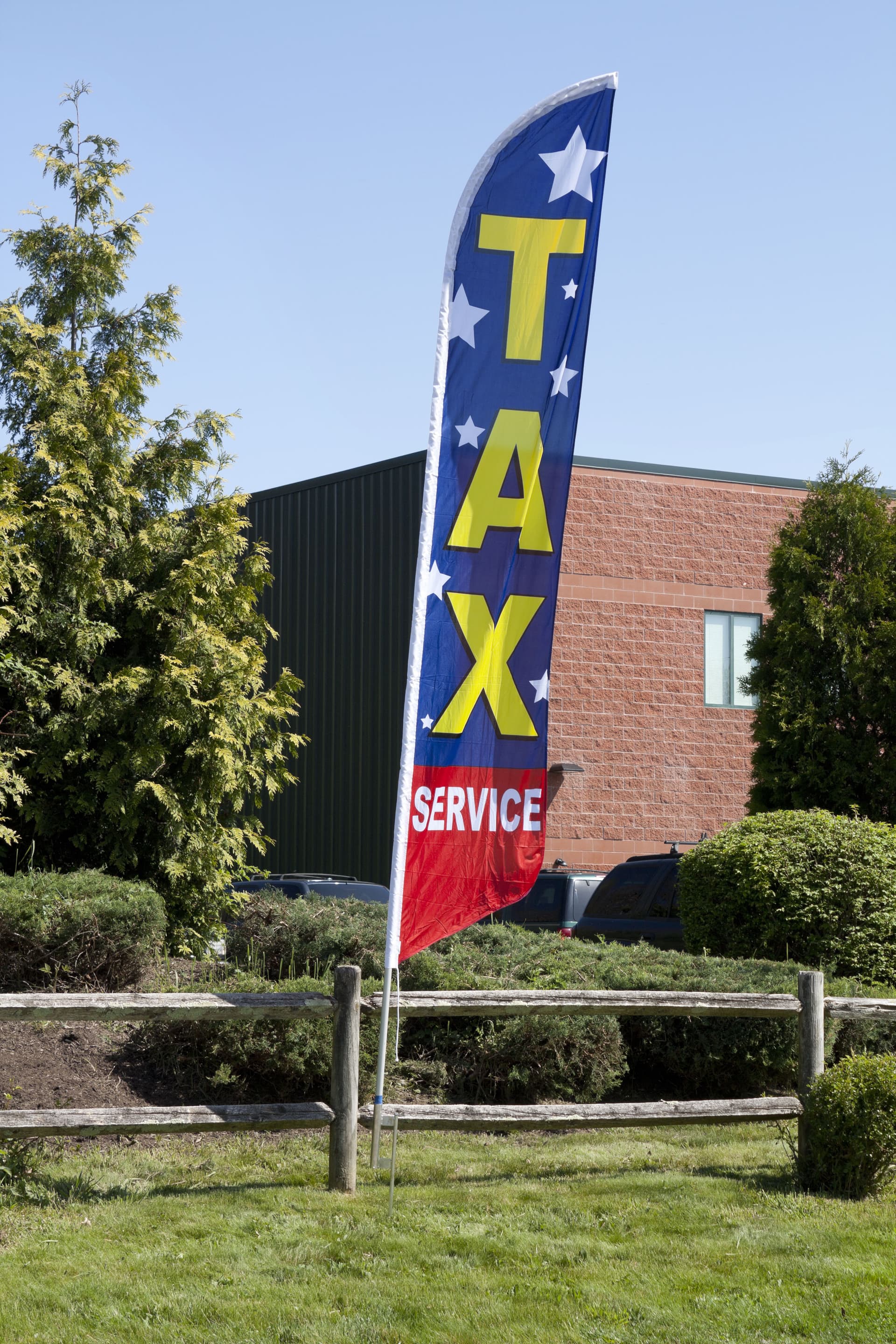 tax service feather flag