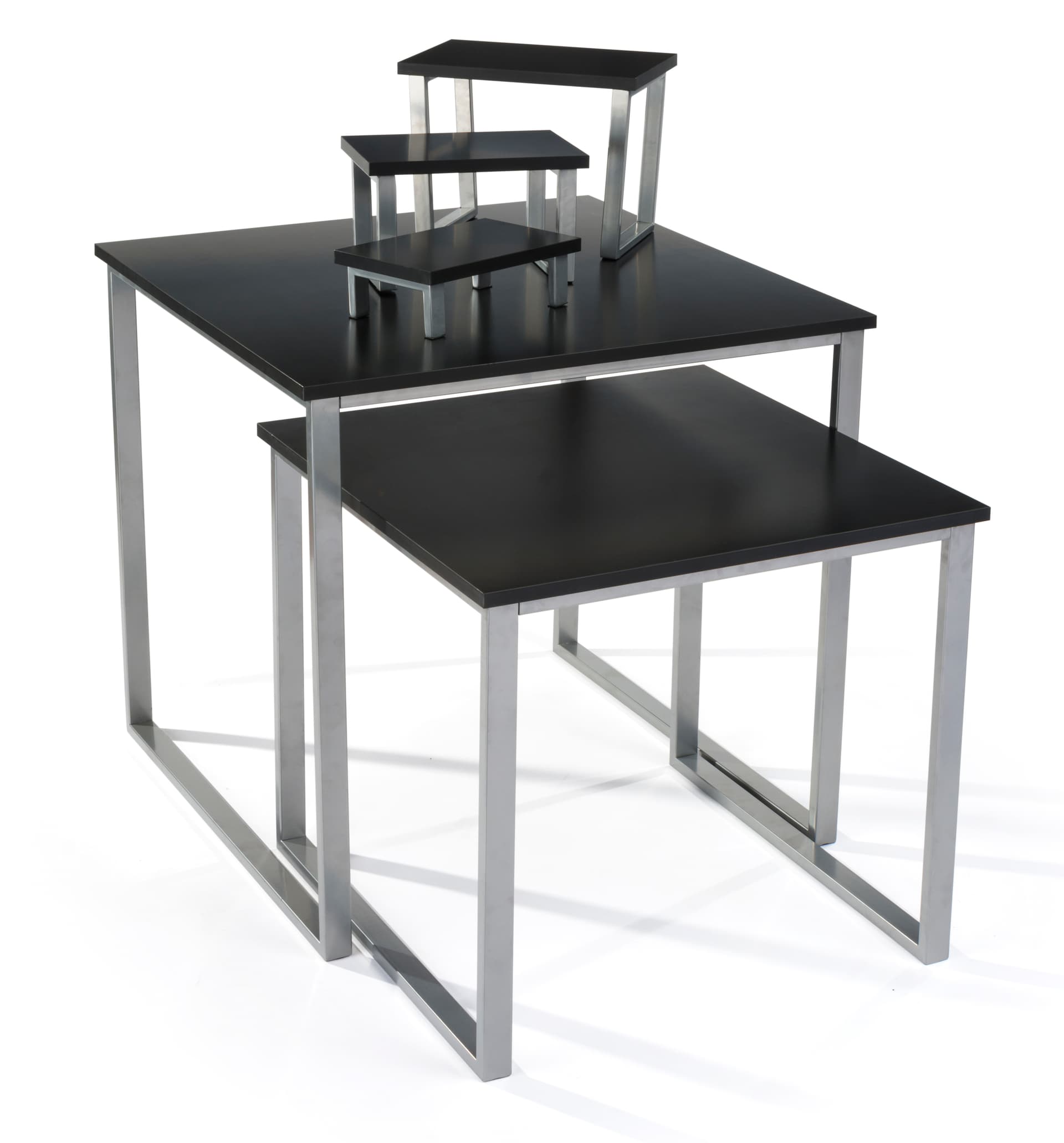 Black Nesting Table Set with MDF Tabletops