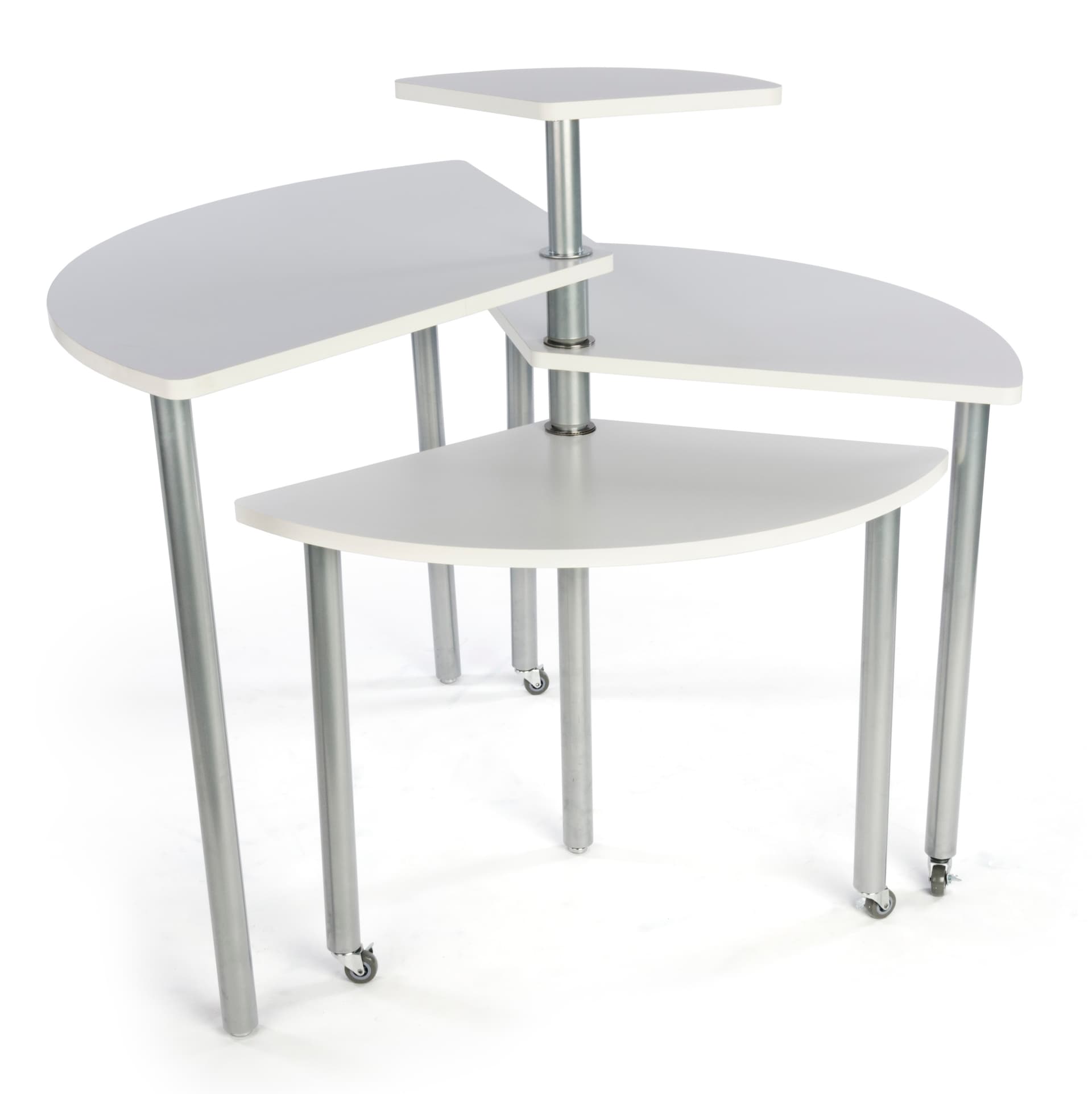 White Rotating Retail Display Table is Nesting