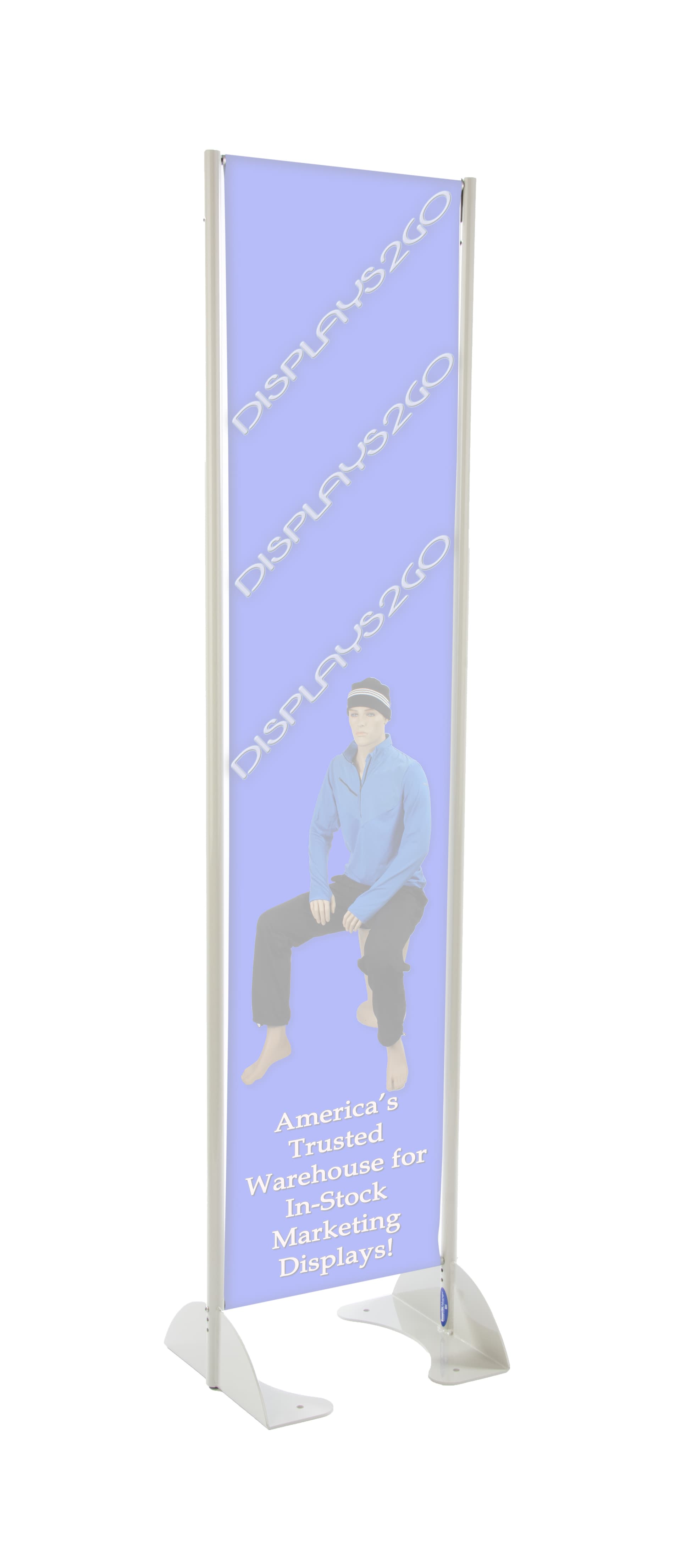 16" x 72" Gray Permanent Banner Stand for Outdoor Use