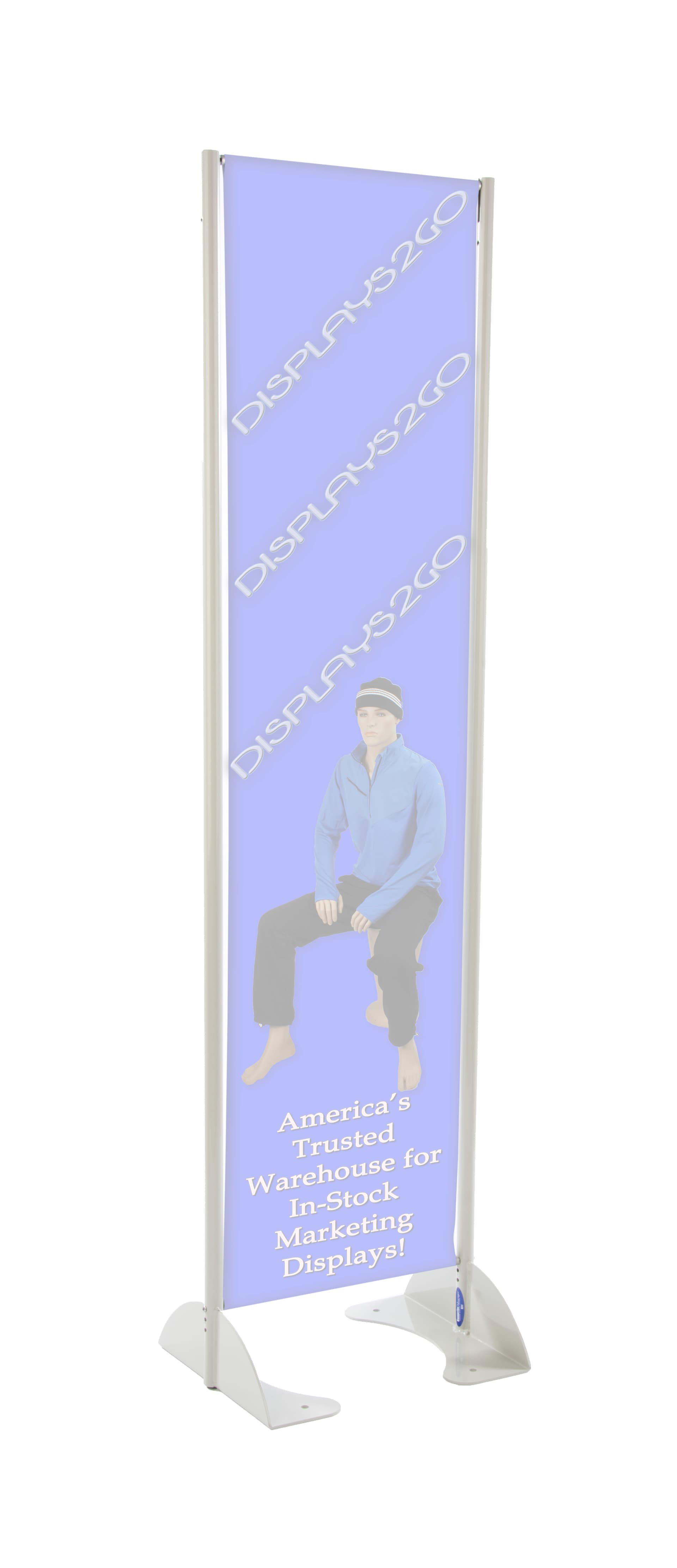 18" x 72" Gray Permanent Banner Stand For Outdoor Use