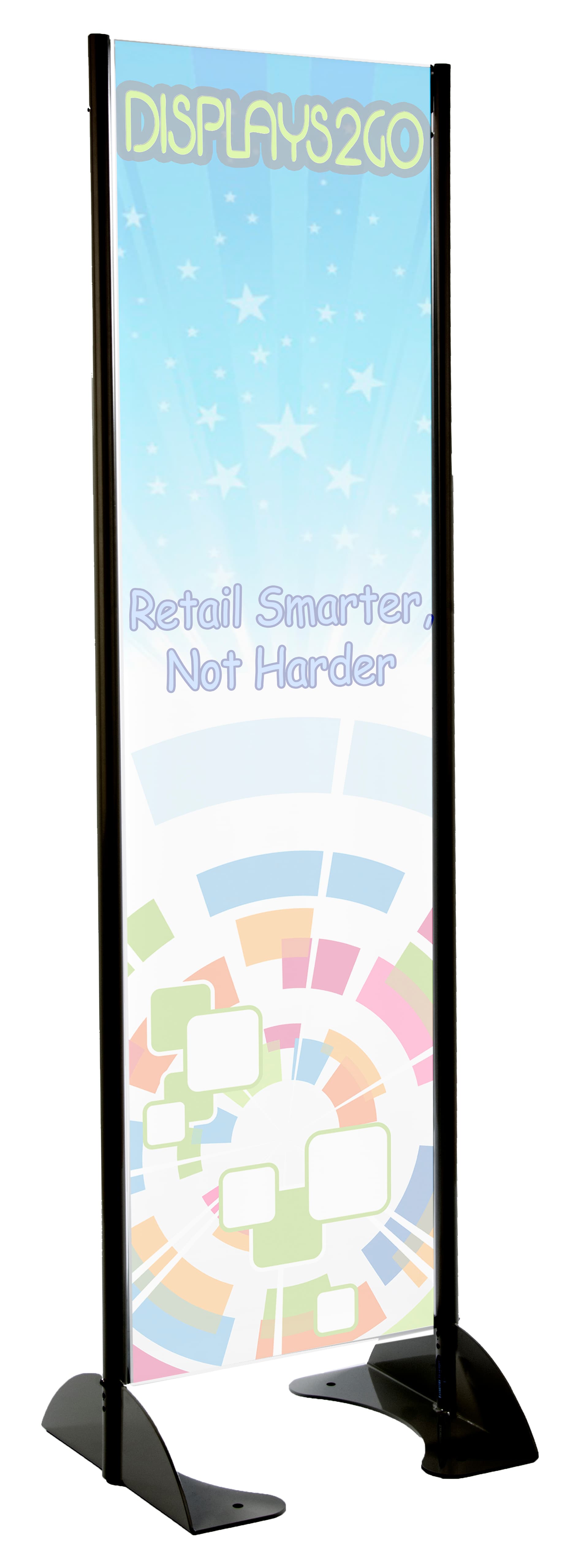 20” x 72” Black Permanent Banner Stand without Graphic with Spring Loaded Tension Bar