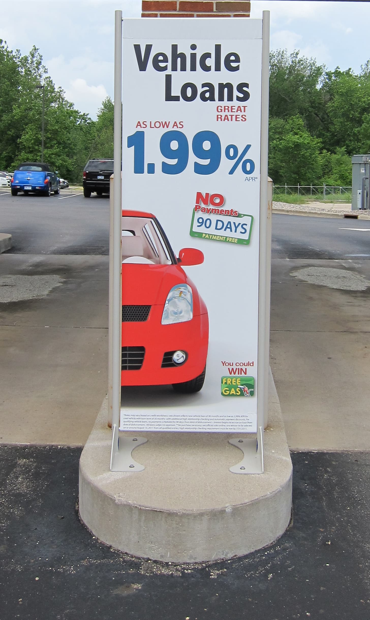 16" x 72" Gray Permanent Banner Stand Sustains up to 60MPH Winds