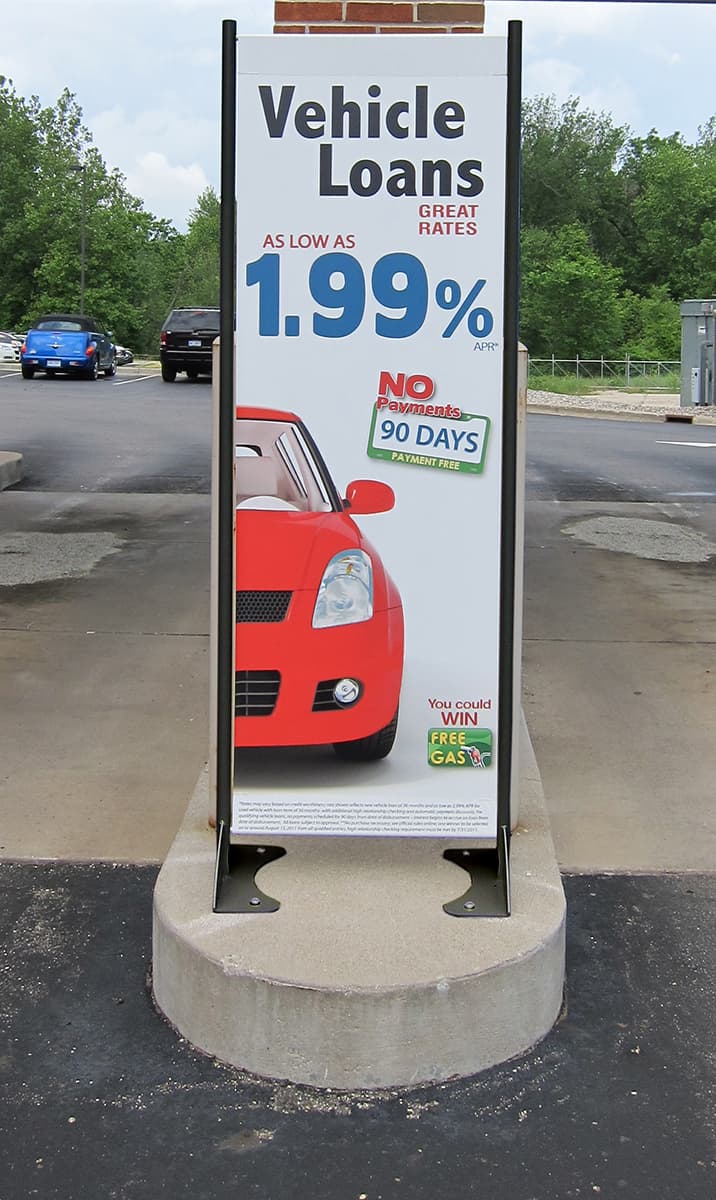 16" x 72" Black Permanent Banner Stand w/o Graphic; For Retail Centers