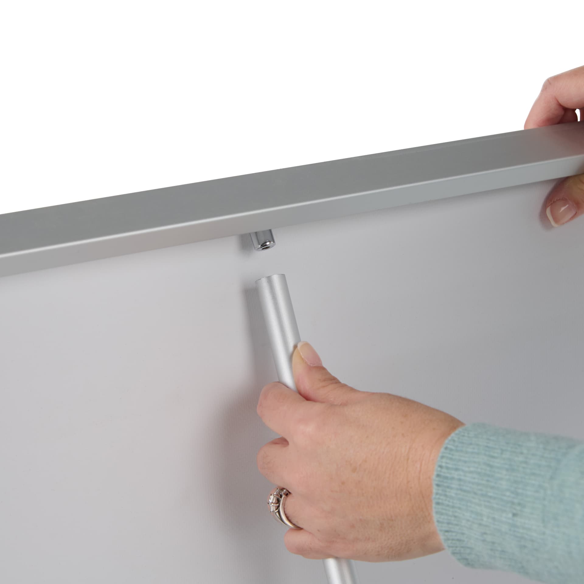Weighted outdoor banner stand with support pole