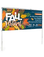 Outdoor Banner Hanging Stand w/ Ground Spikes for 78" to 120" Wide Banners - Silver