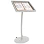 Enclosed Cork Board for Floor, Swing Open, Outdoor, Wheels - Silver