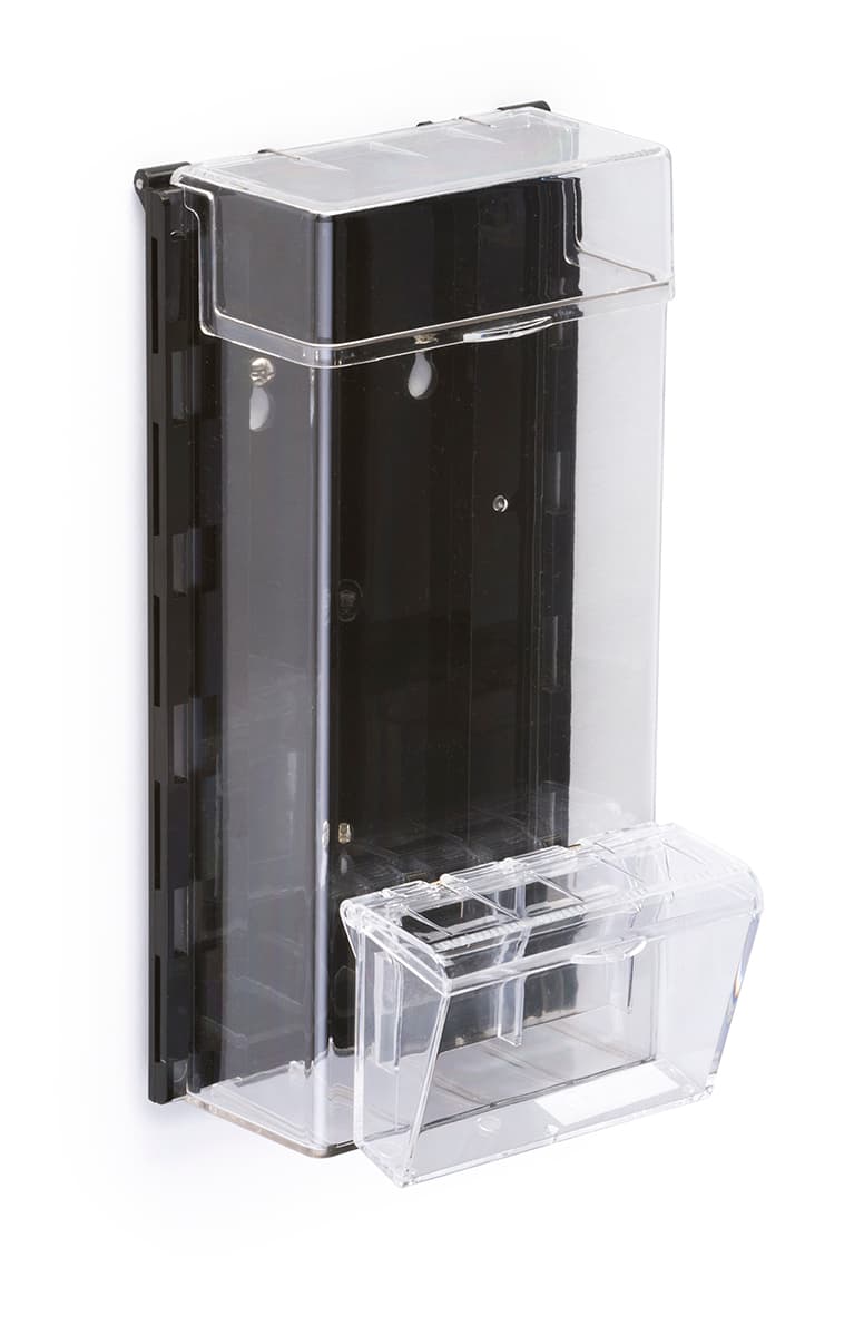 Outdoor Leaflet Dispenser With Spring-Hinged Lids