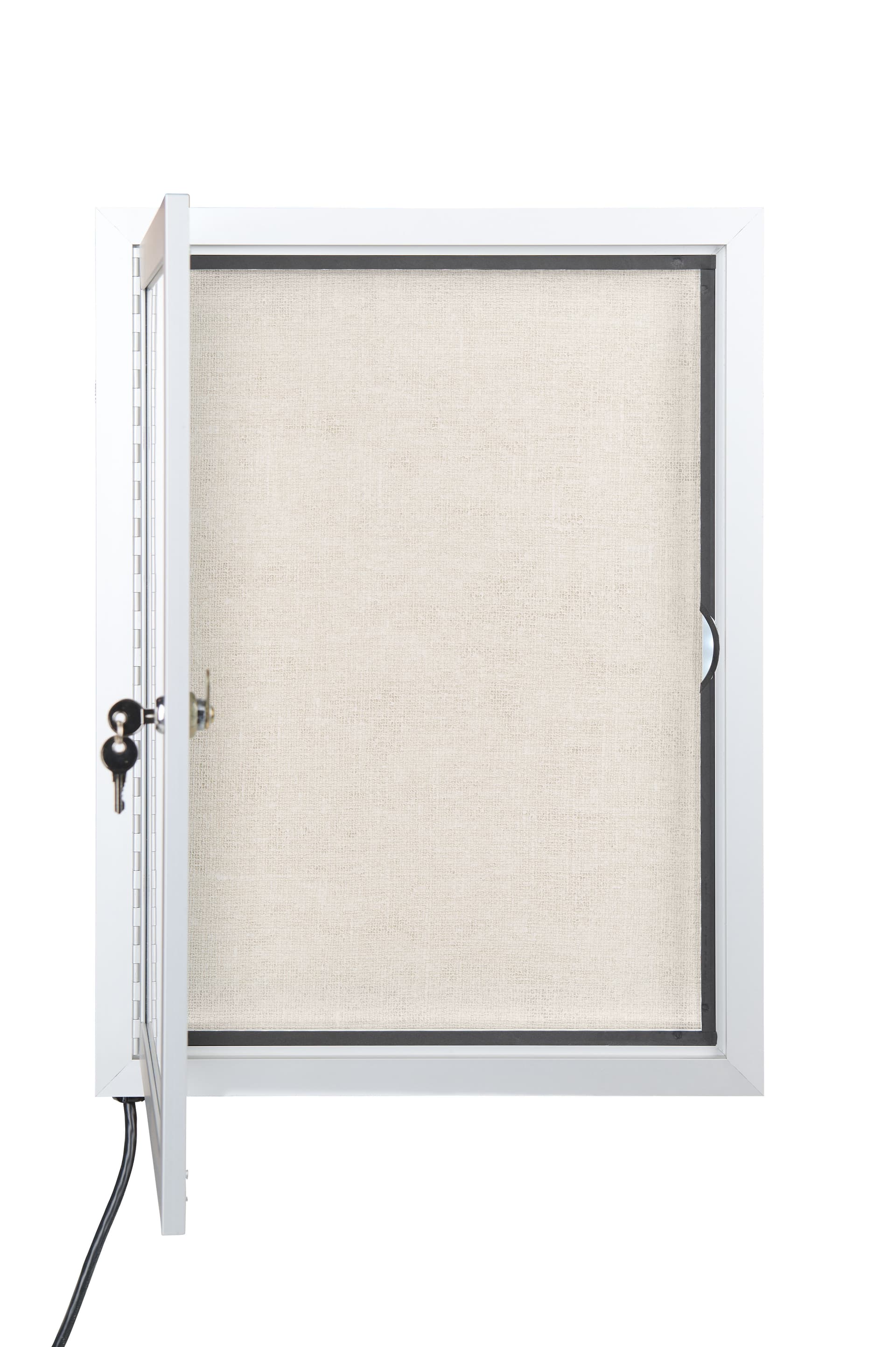 lighted outdoor bulletin board cases with weather-resistant frame