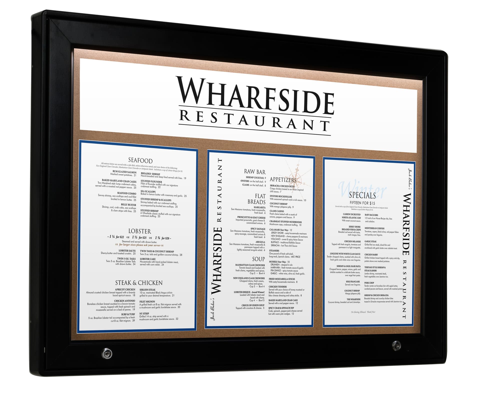 LED Corkboard Menu Box 