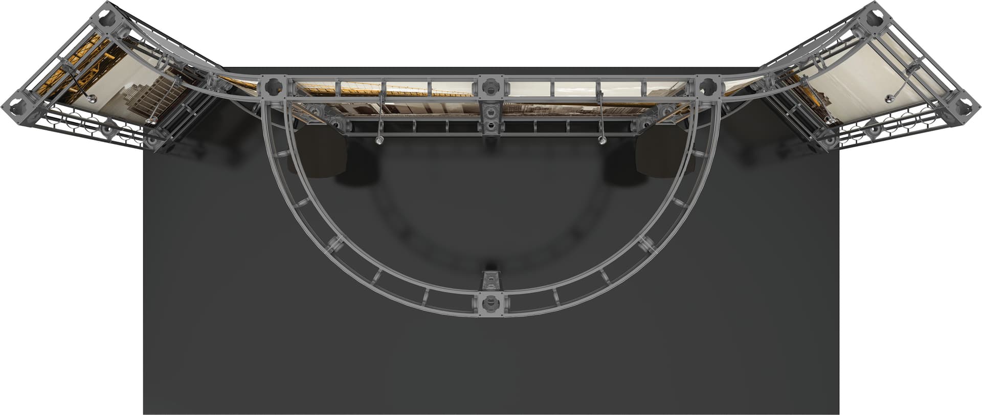 Truss trade show exhibit display booth with 6 LED spotlights