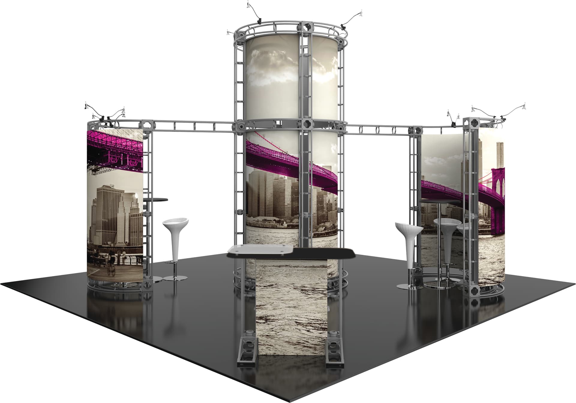 12 graphic tension-fit panels portable truss trade show booth kit