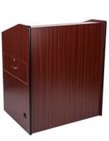 Mahogany presentation podium with locking cabinet