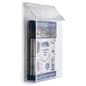 Outdoor Acrylic Magazine Wall Rack, 8.5"w, Single Pocket, Hinged Lid - Clear