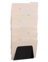 15.75”w Hanging File Holder, Single Pocket, Wall Mount, Powder Coated Steel - Black