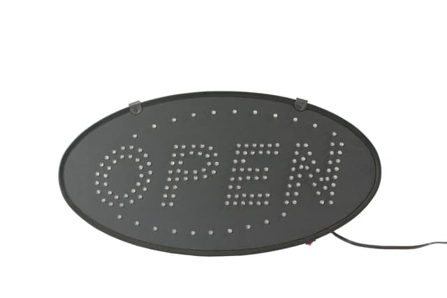 LED Open Sign | Oval Flashing Blue & Red Animation | Displays2Go