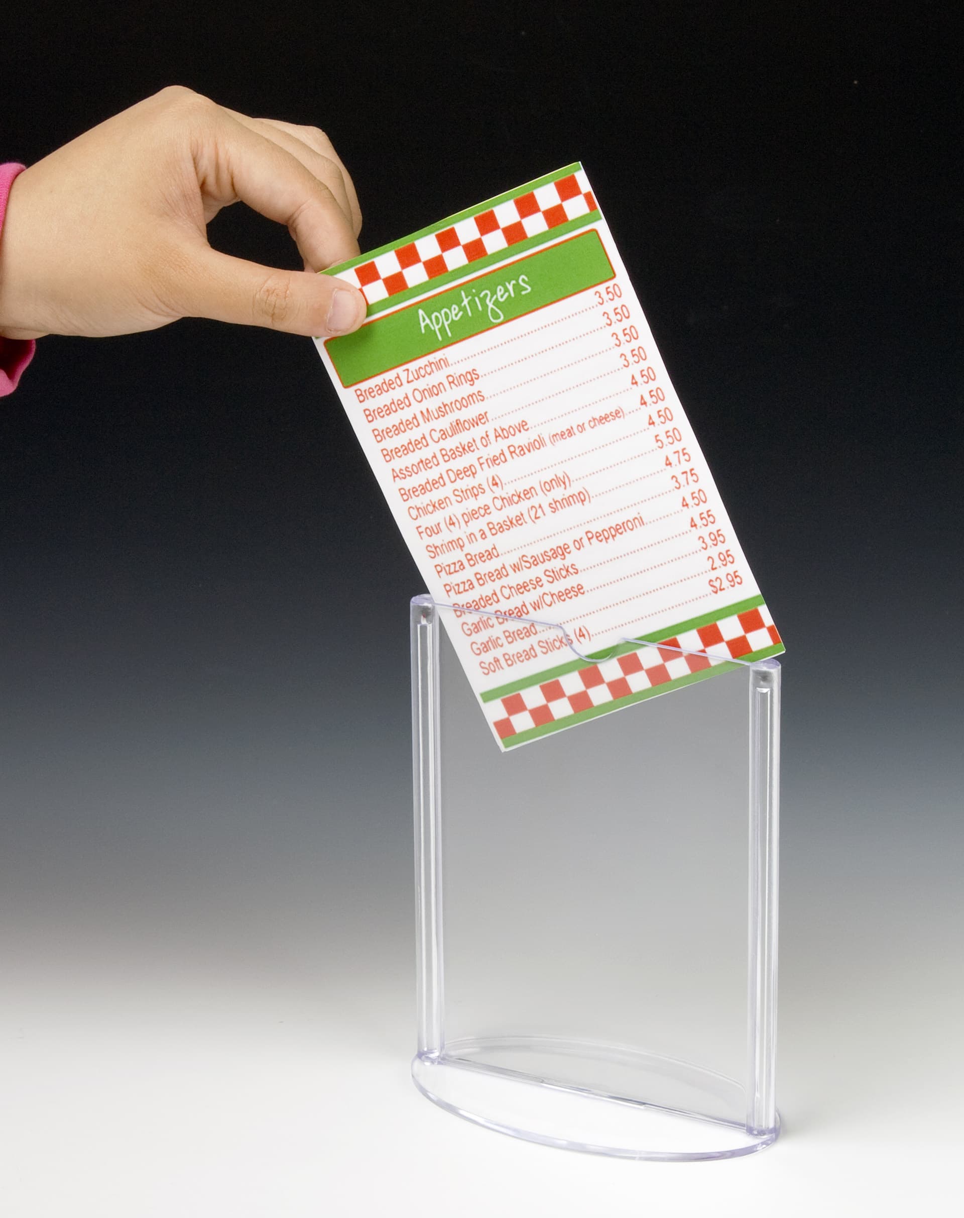 restaurant menu holders