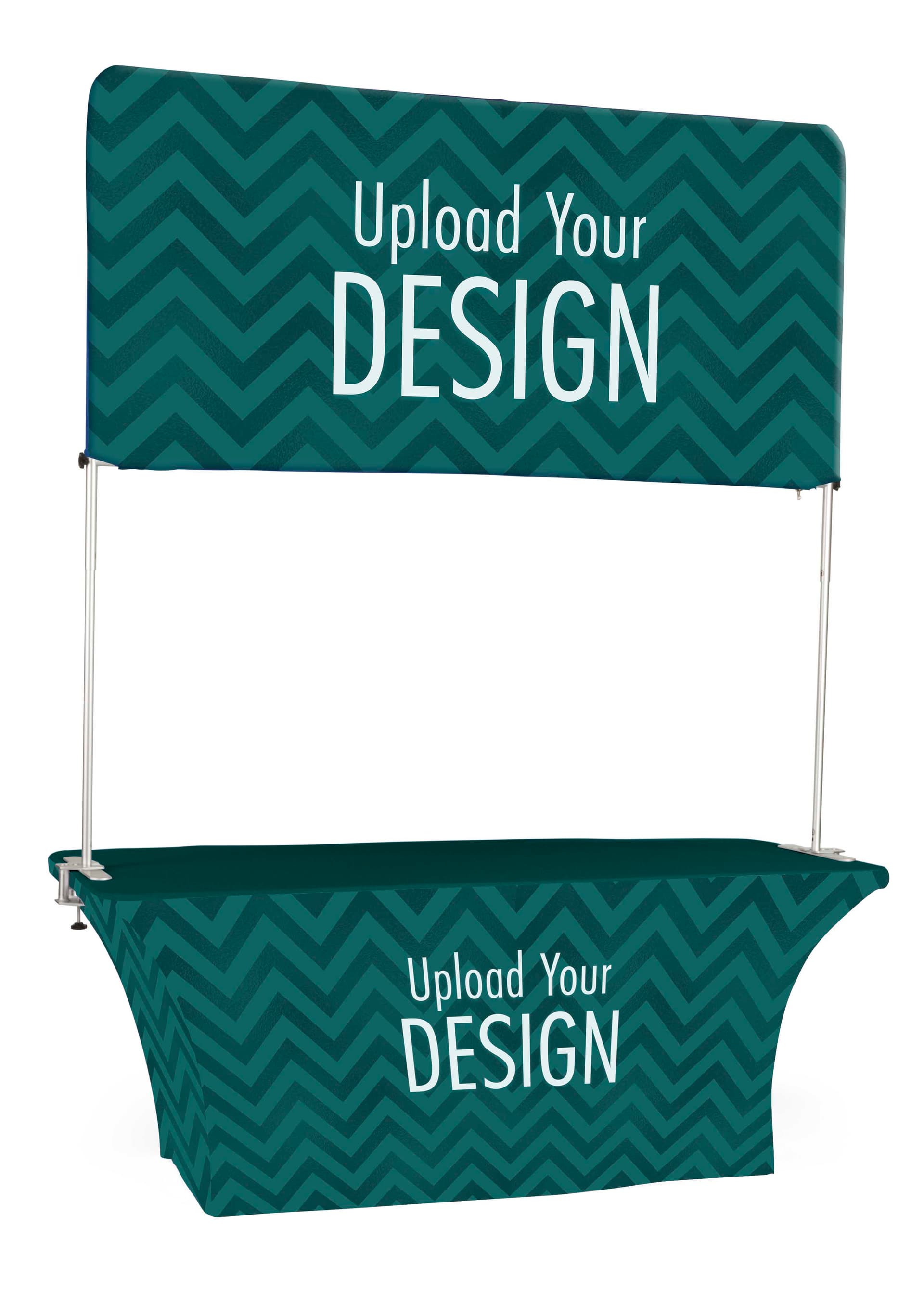 6' trade show table & header with adjustable frame 